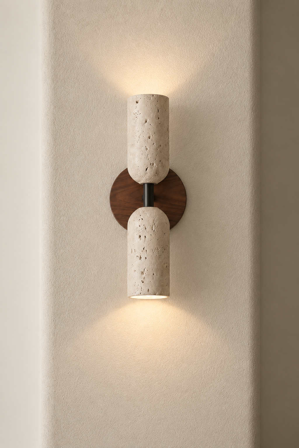 Firosa | Noten travertine wandlamp