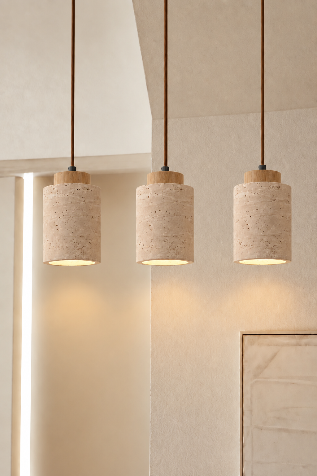 Mirella - Travertine eiken hanglamp bundel