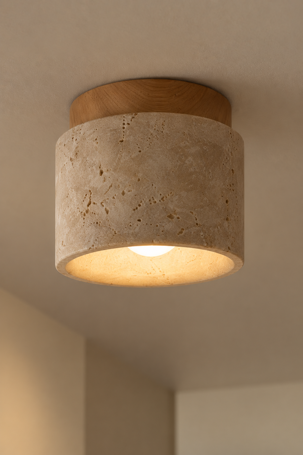 Mito | Travertine ceiling lamp