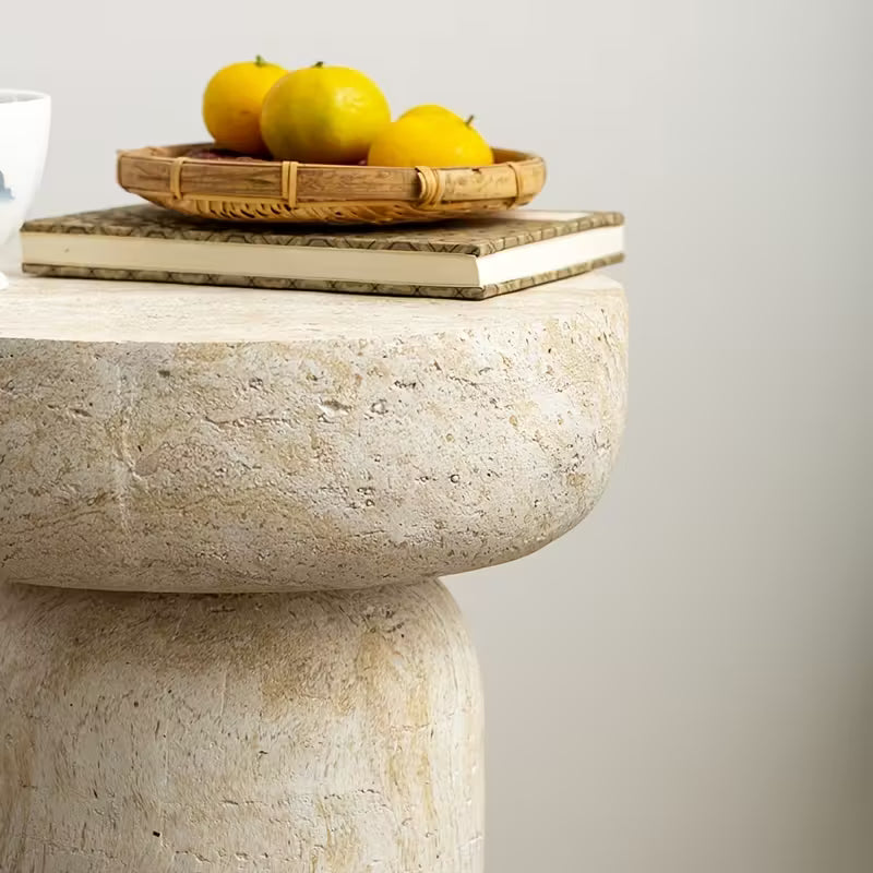 Bano | Travertine bijzettafel