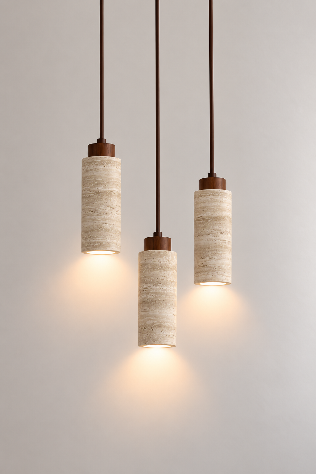 Gerini | Travertine pendant lamp 3-piece