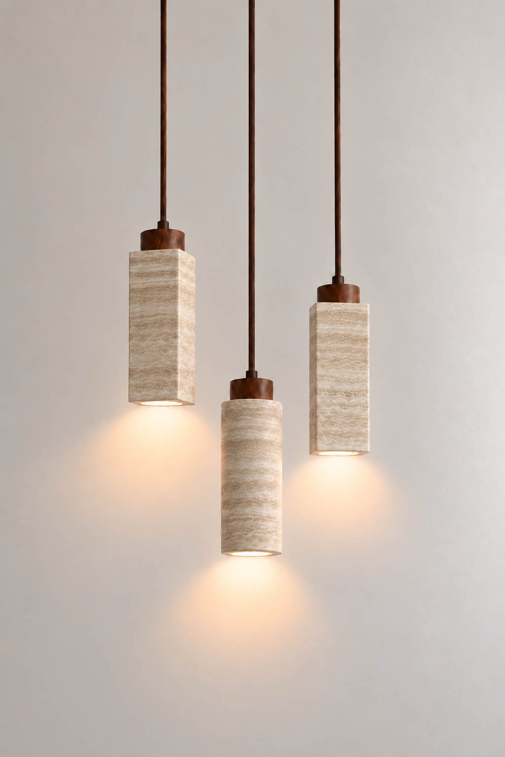 Gerini | Travertine pendant lamp 3-piece