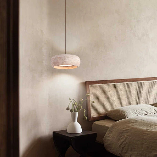 Jaza | ronde travertine hanglamp