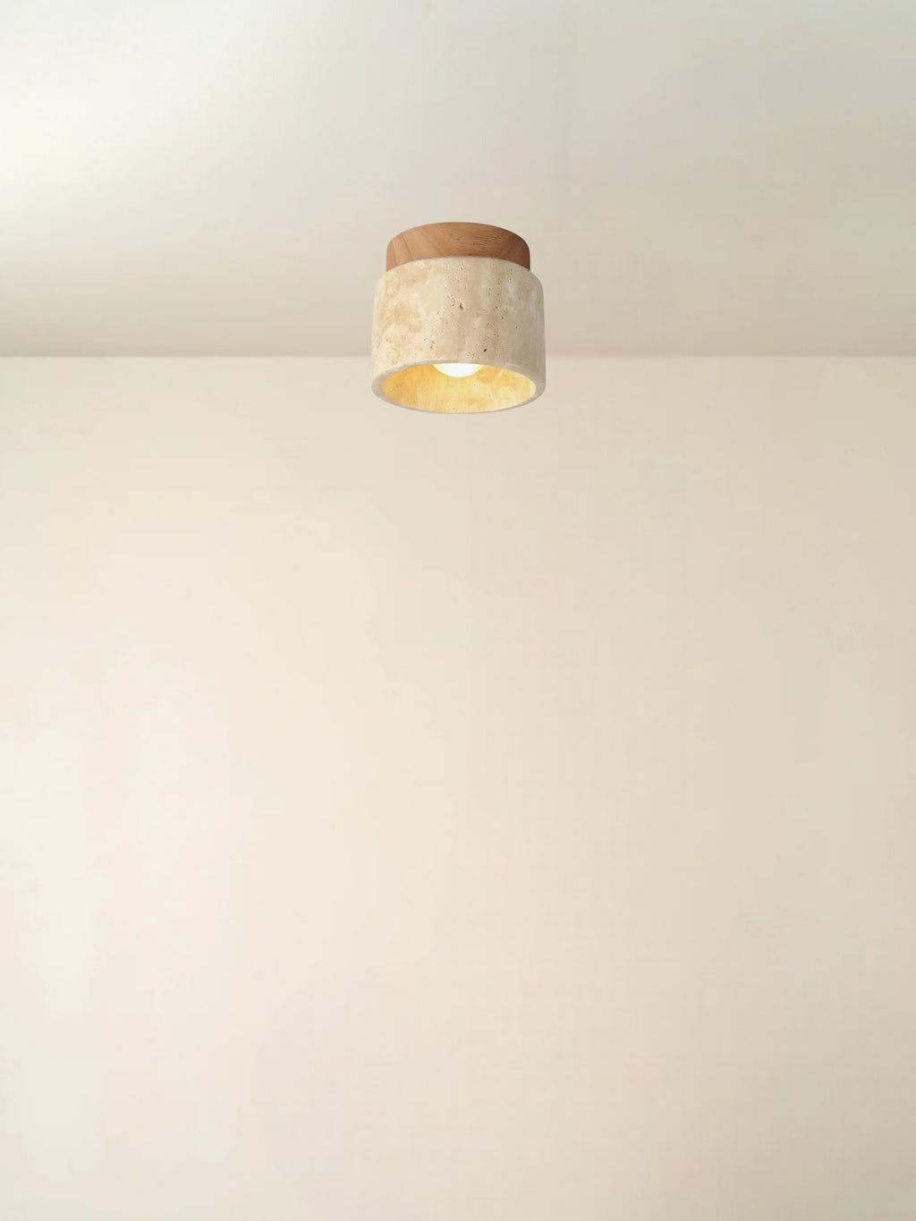 Mito | Travertine plafond eiken lamp