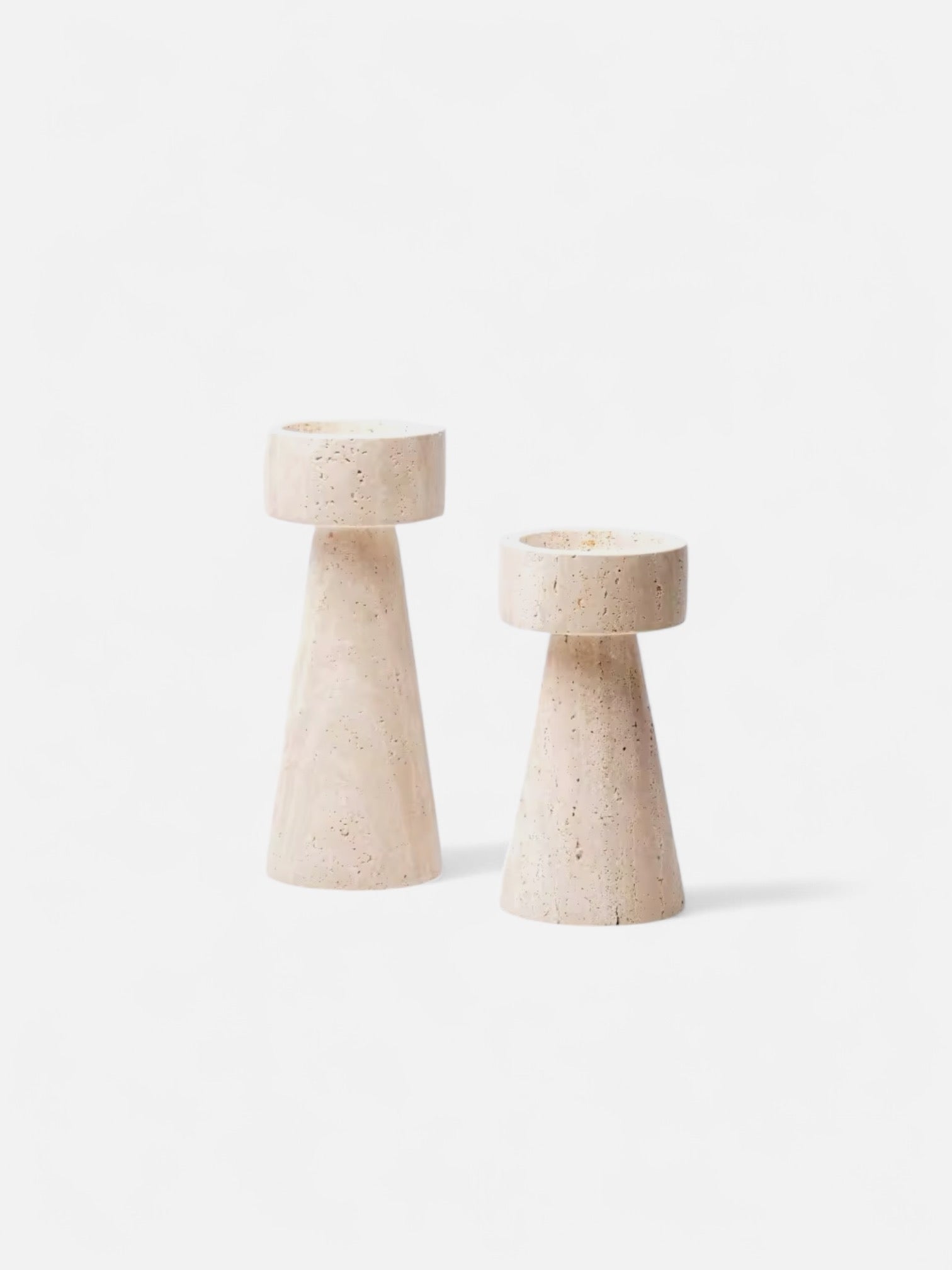 Bira | Travertine candle holder set