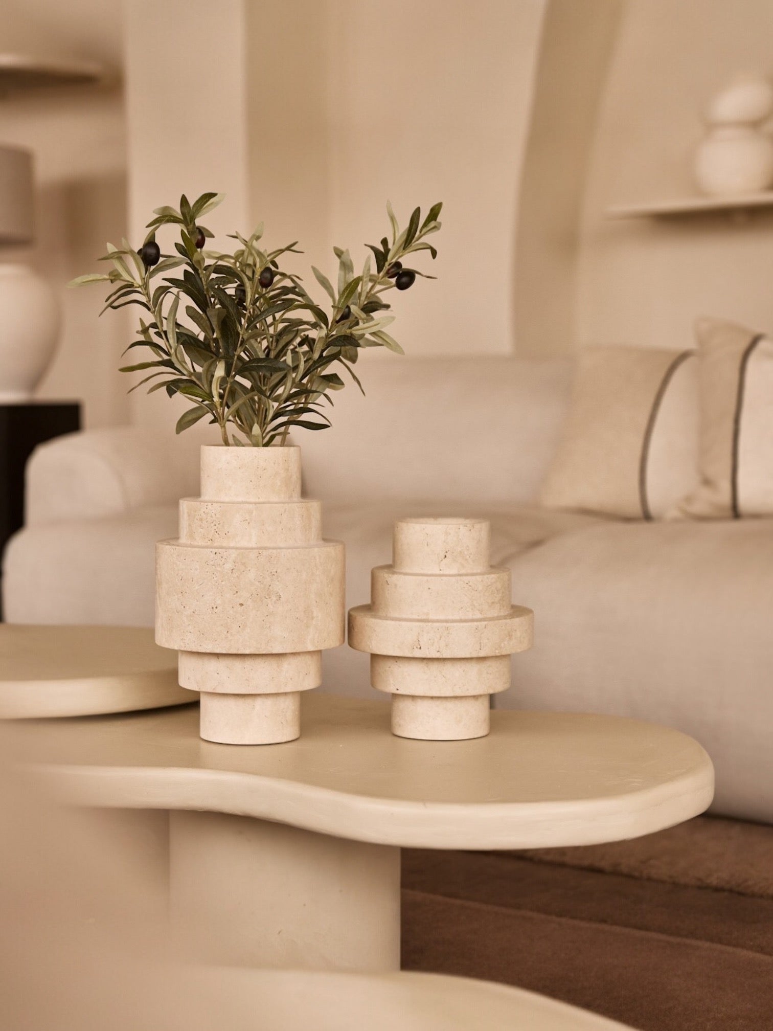 Hiro | Travertine vase