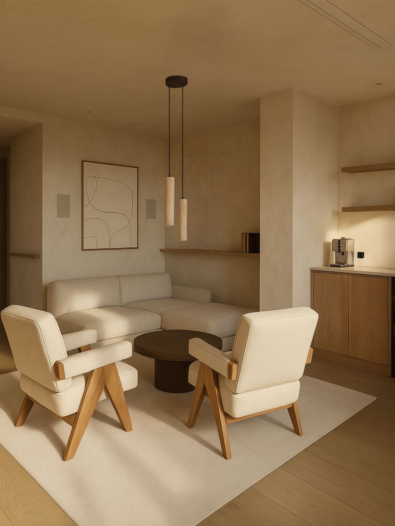 Muzai | Travertine hanglamp set