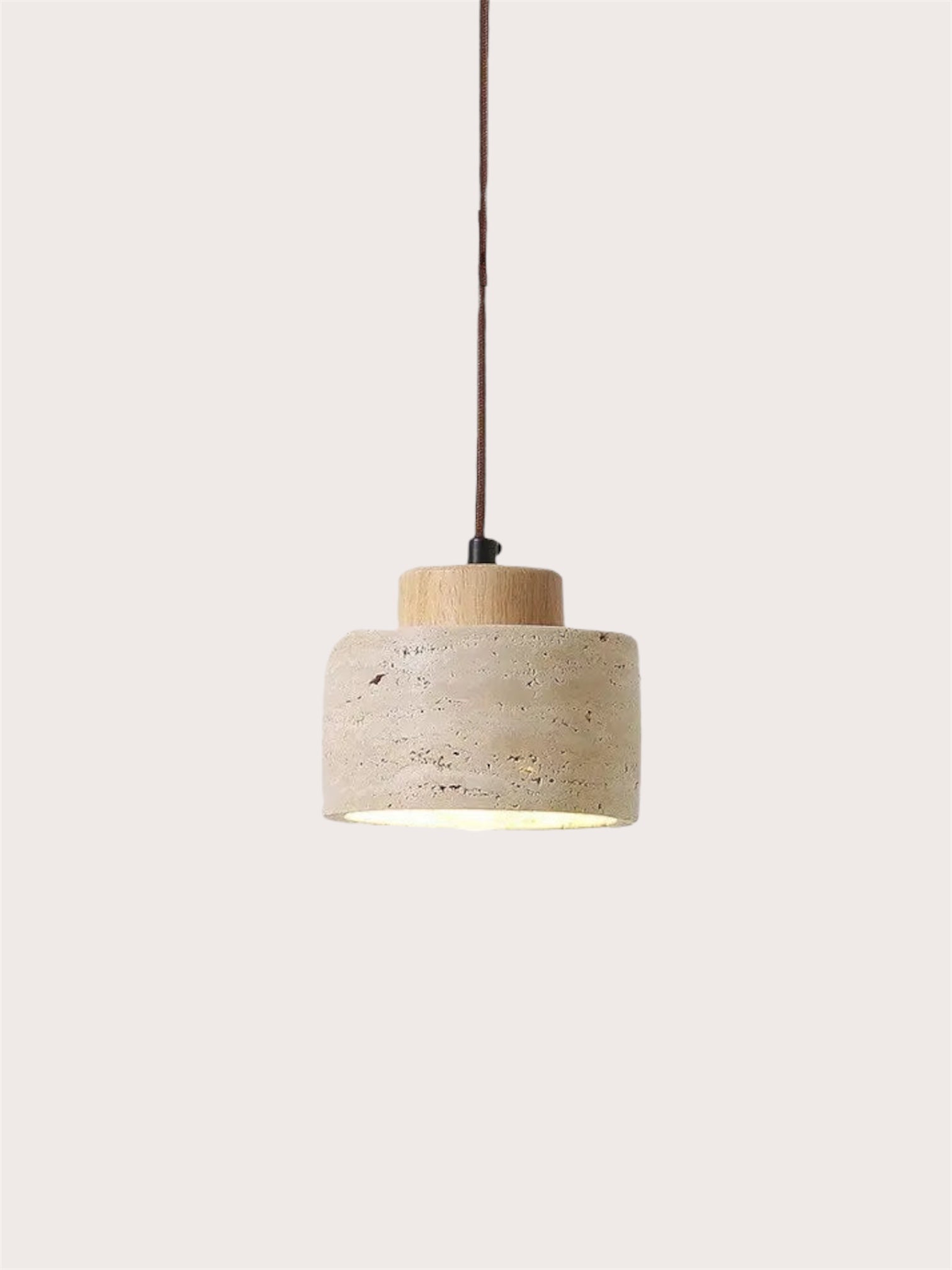 Mirella - Travertine hanglamp eiken medium