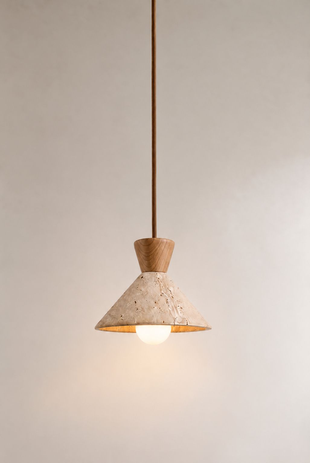 Komorebi | Hanglamp Travertine en eiken