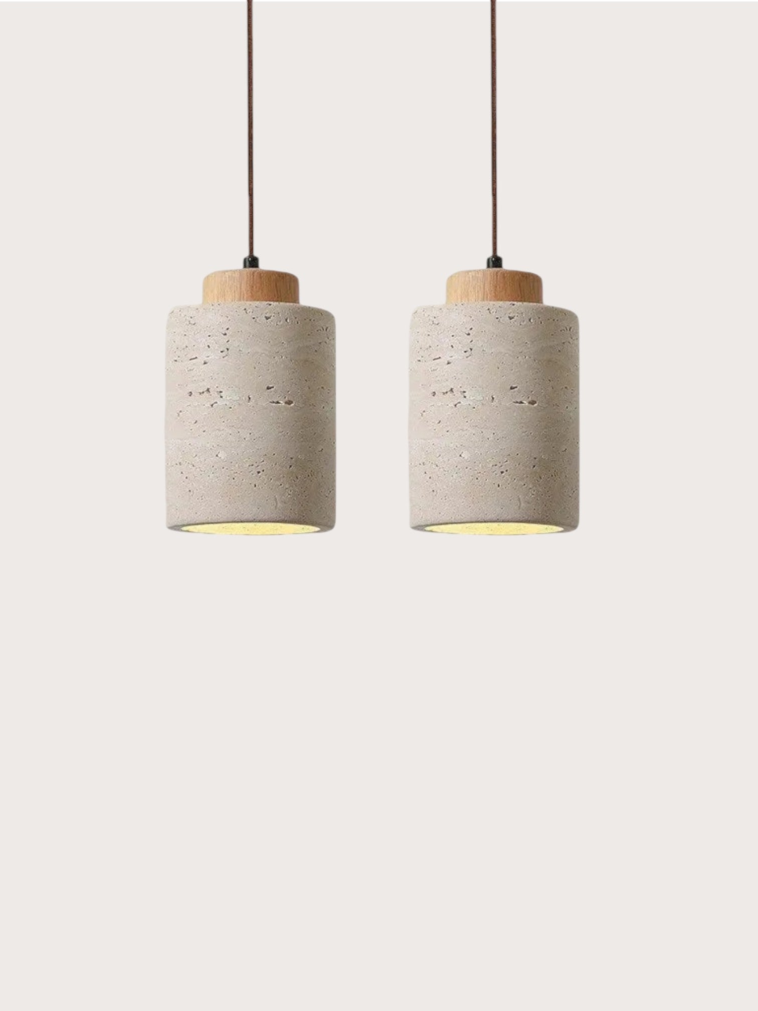 Mirella - Travertine eiken hanglamp set