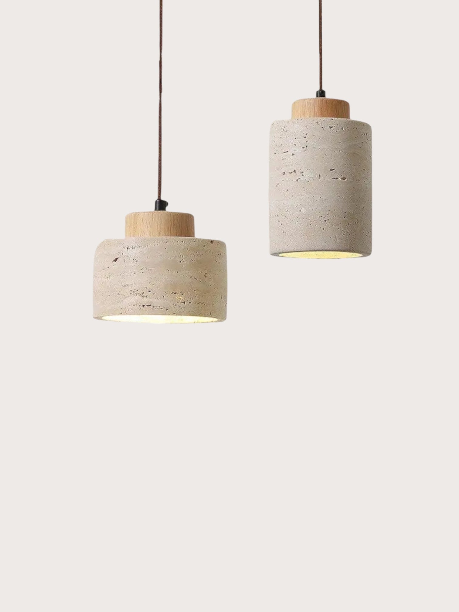 Mirella - Travertine eiken hanglamp bundel