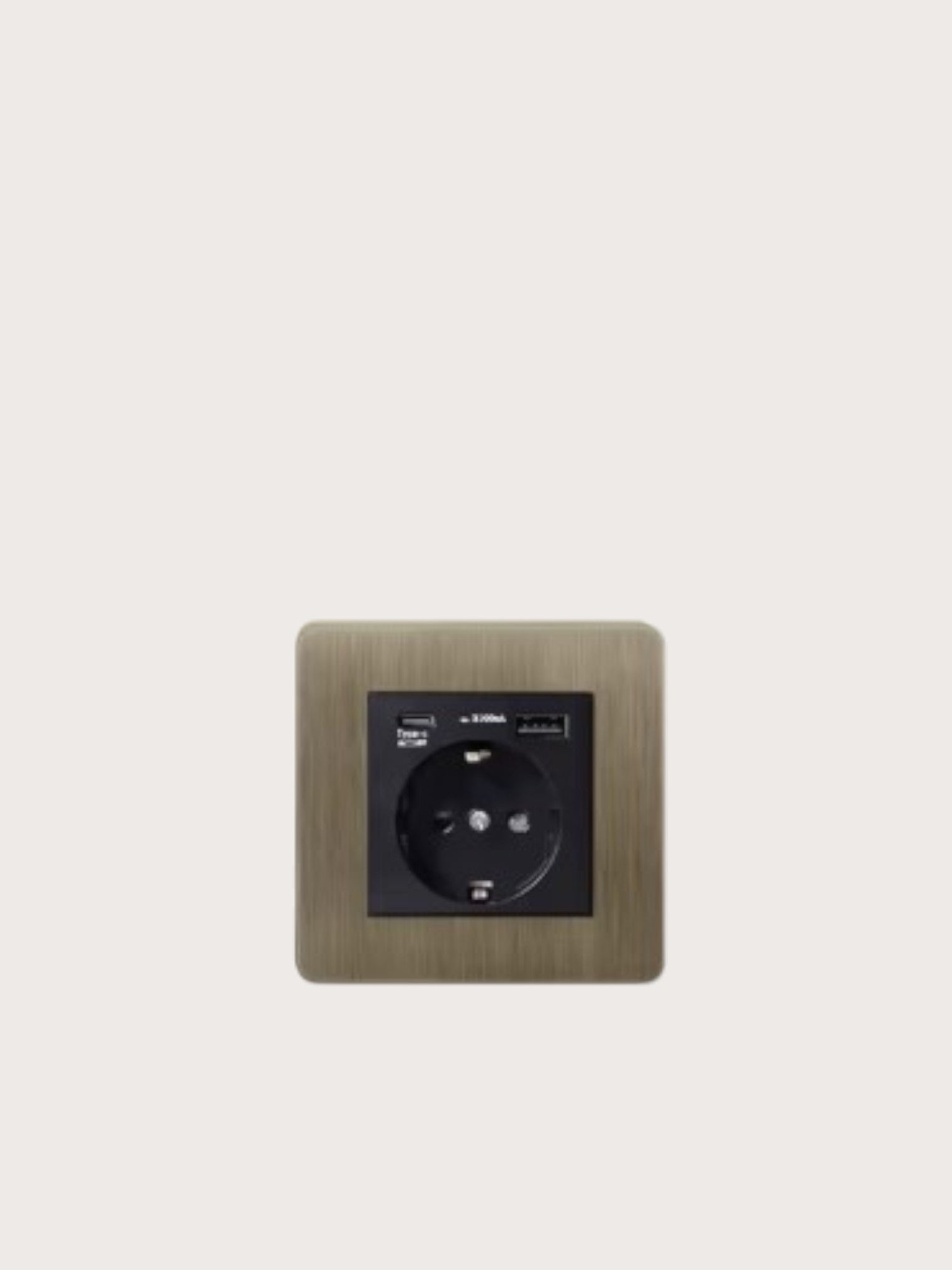 Ted en Martin Stopcontact met USB & USB-C Brons RVS