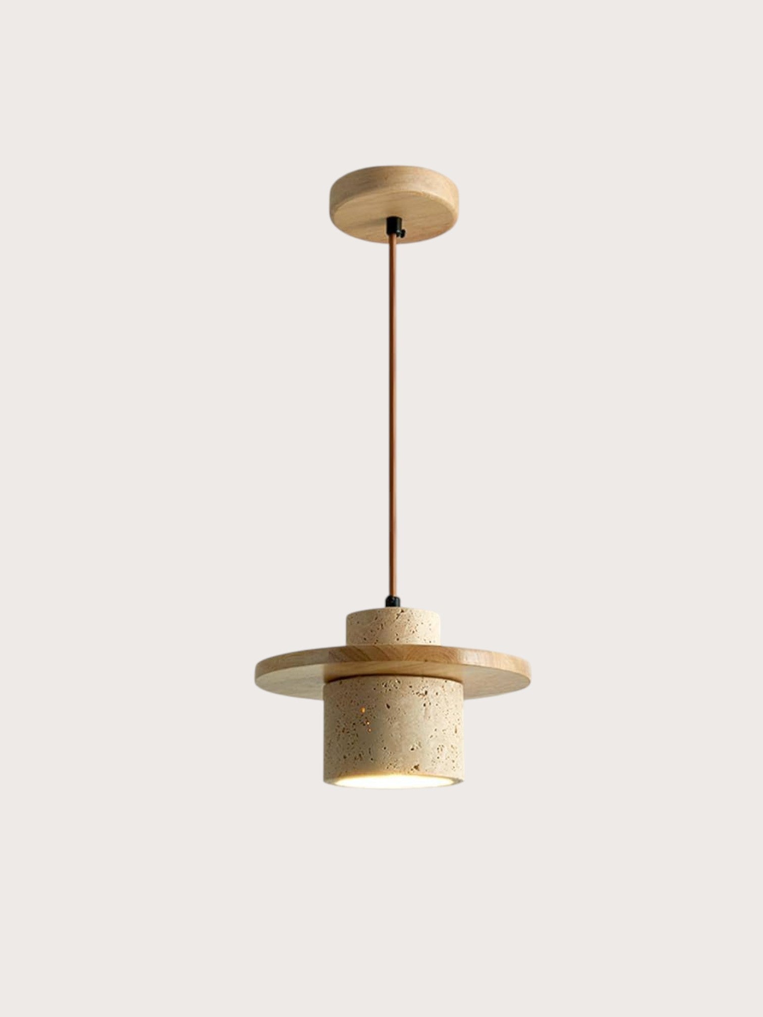 Goka | travertine hanglamp eiken