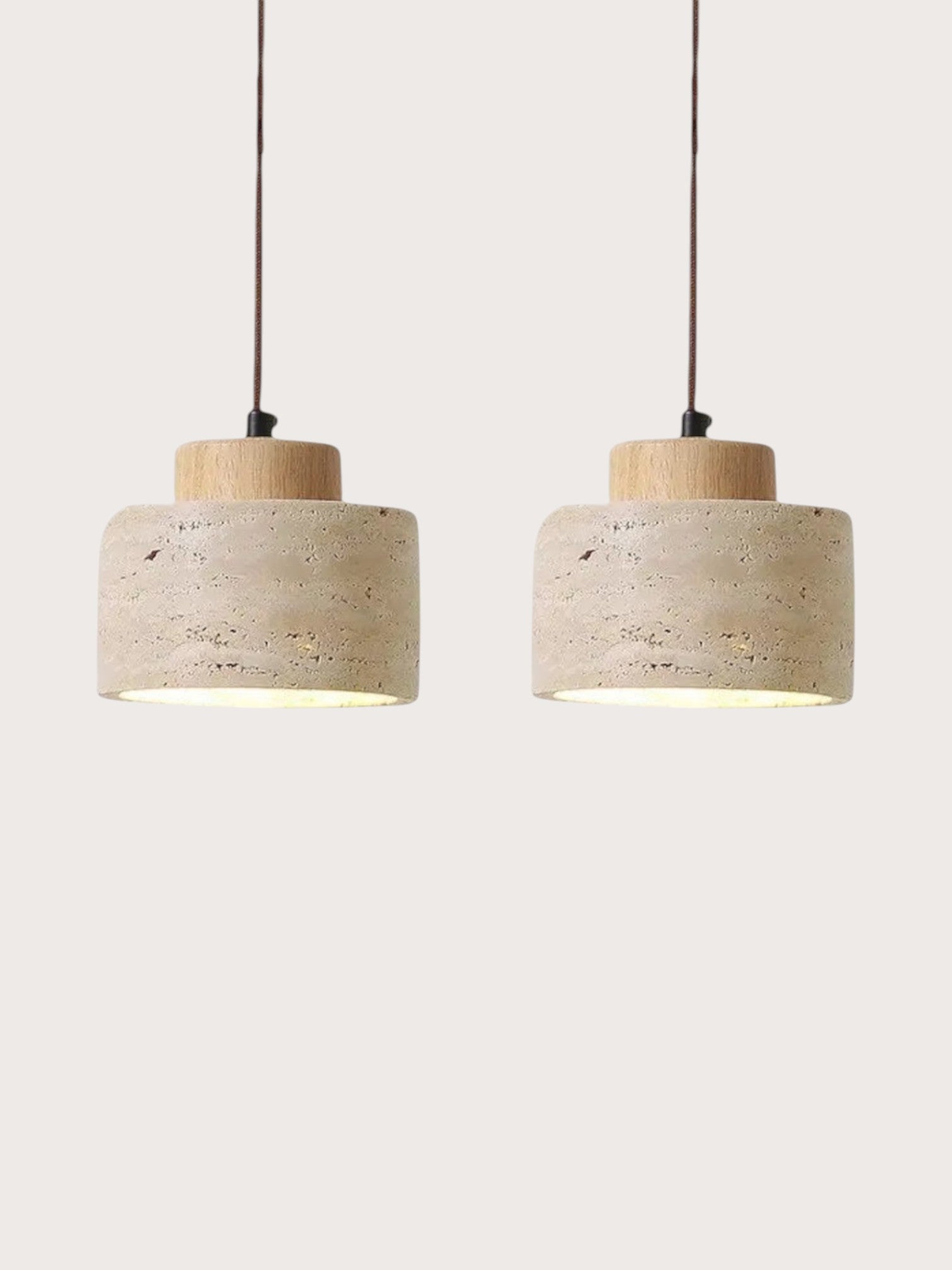 Mirella - Travertine eiken hanglamp bundel
