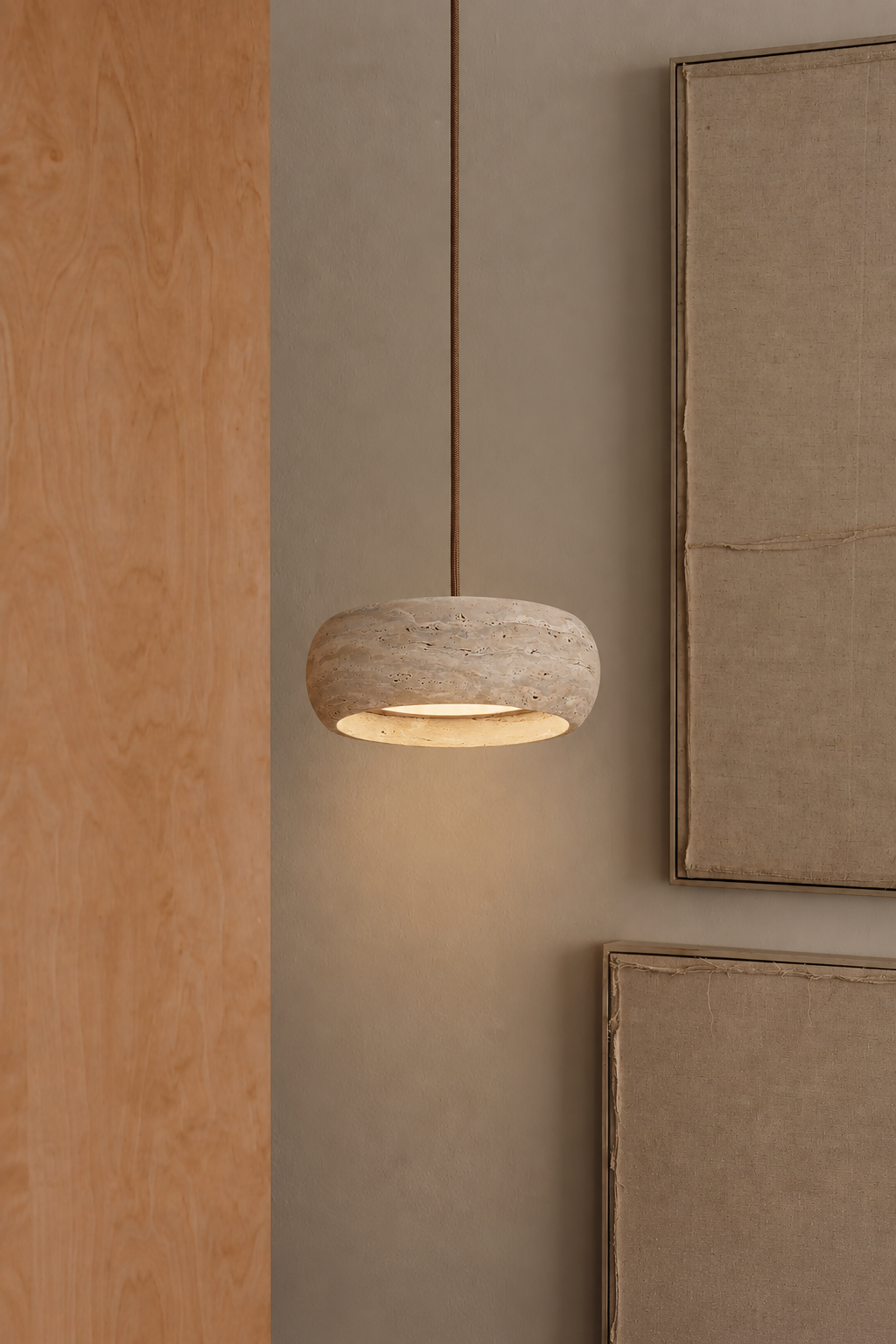 Jaza | ronde travertine hanglamp