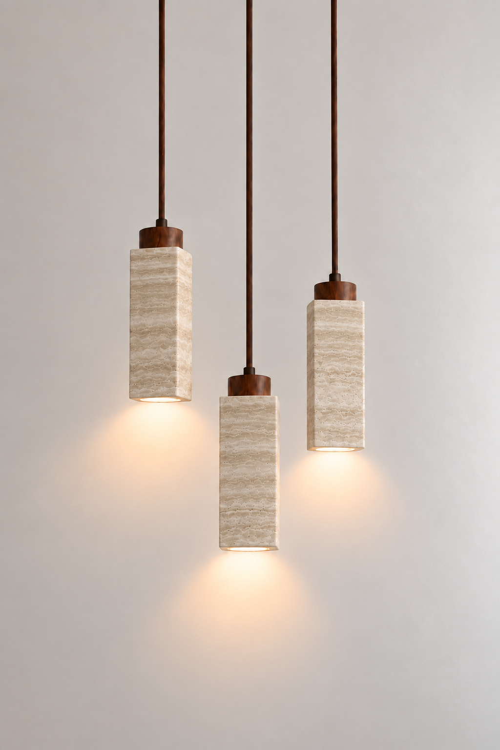 Gerini | Travertine pendant lamp 3-piece