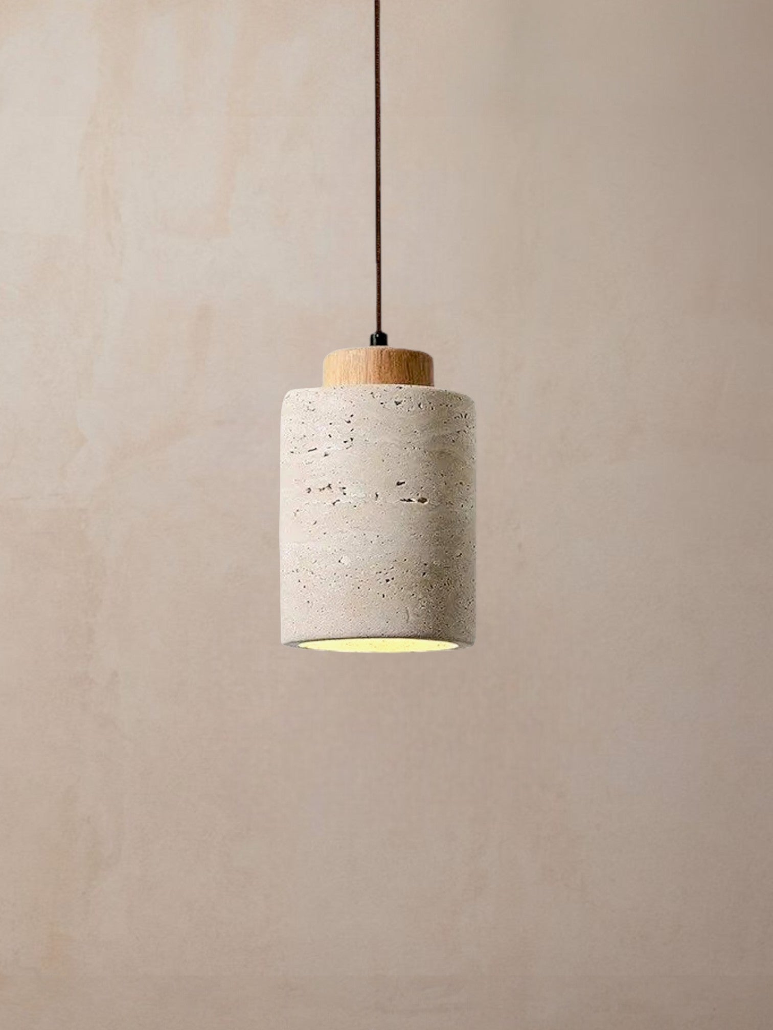 Mirella - travertijn hanglamp eiken large