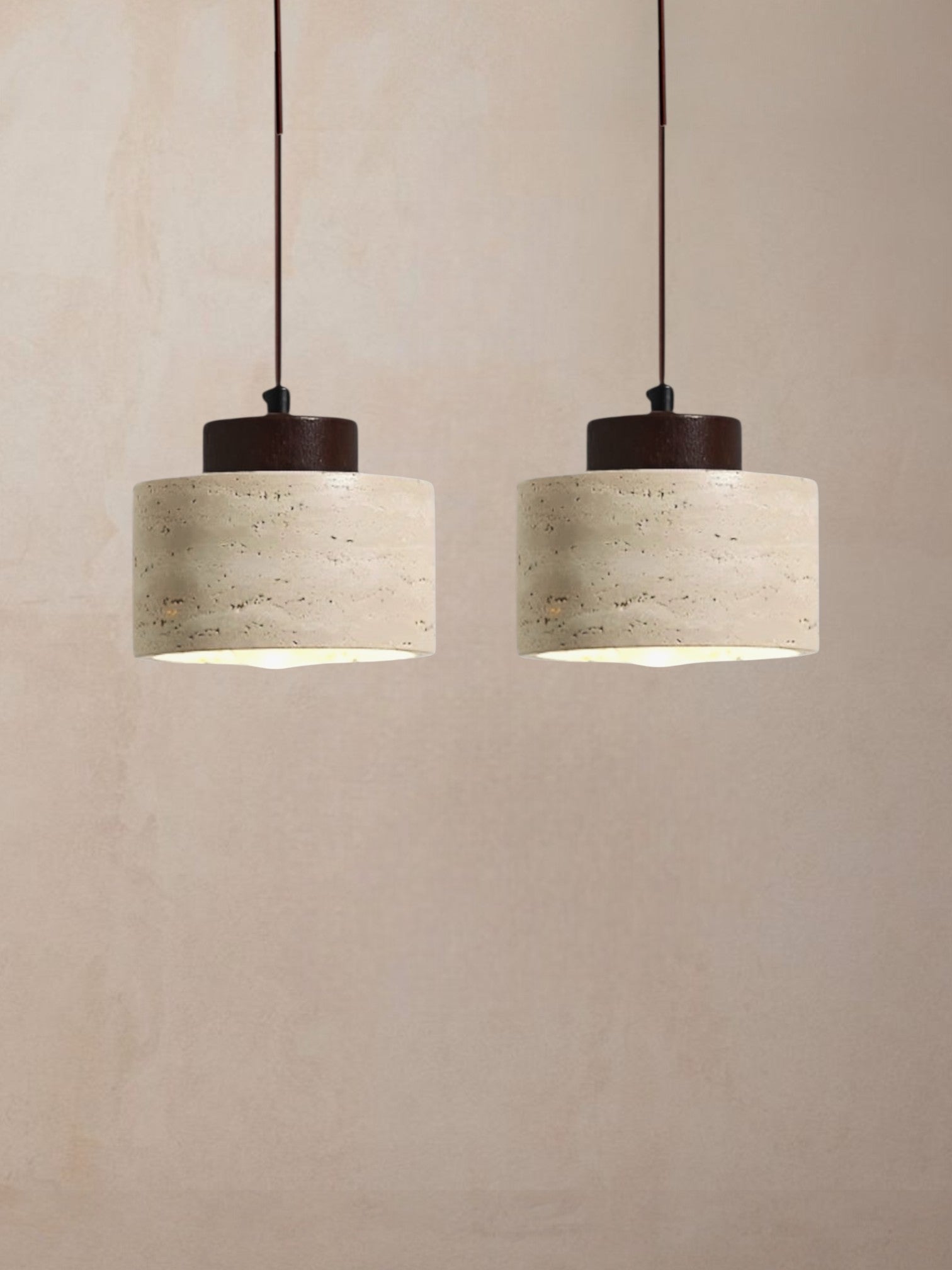 Mirella - Travertine noten hanglamp bundel