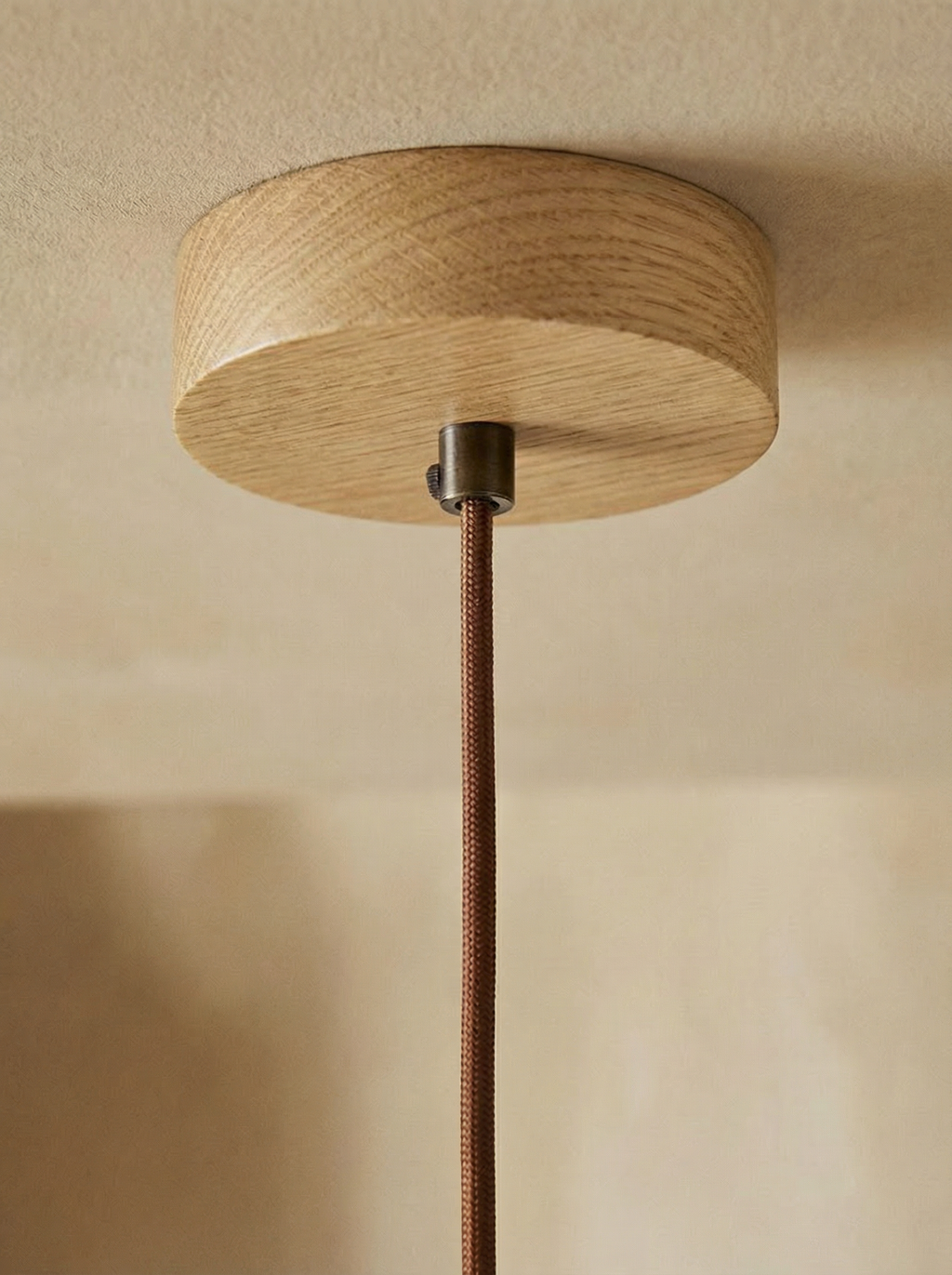 Mirella - Travertin Pendelleuchte Eiche mittel