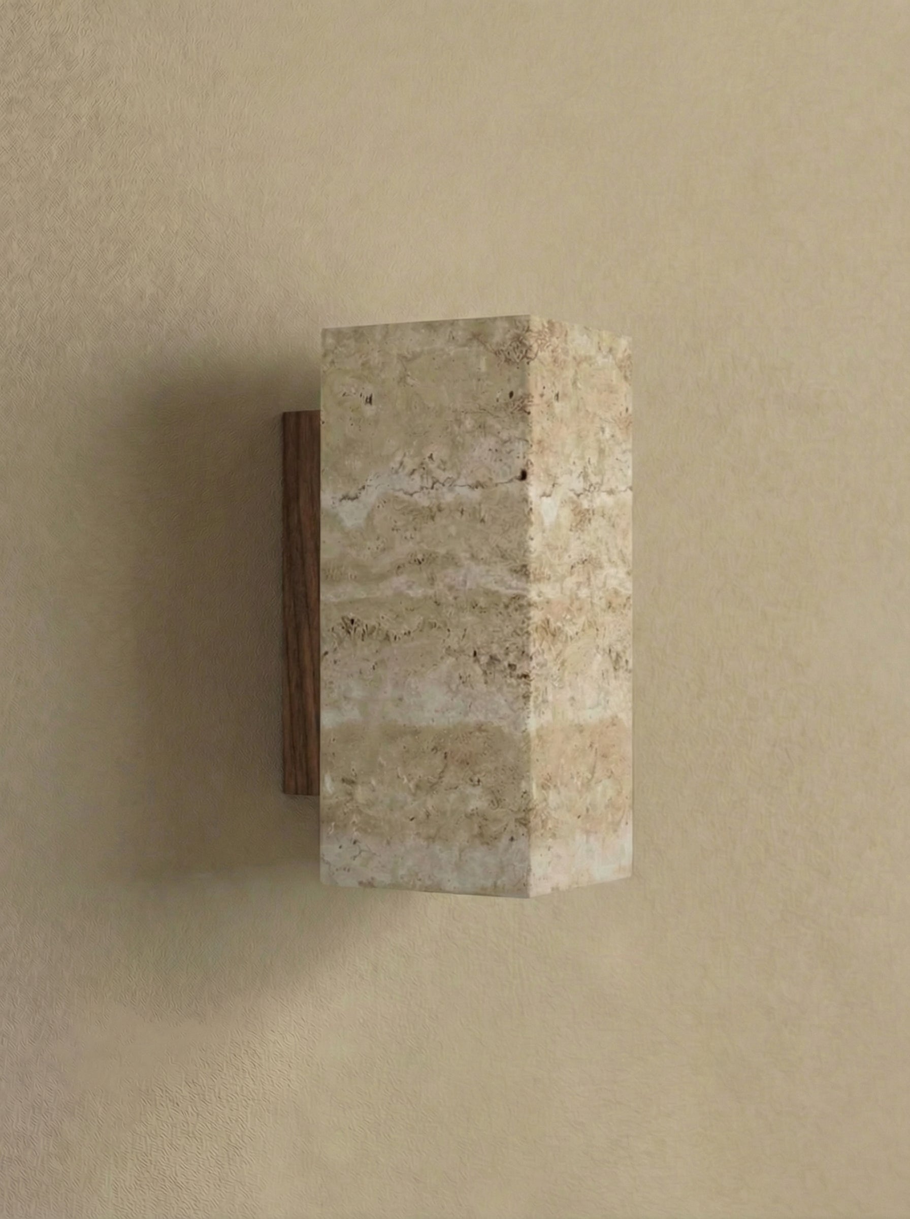 Gerini | Travertine wandlamp vierkant