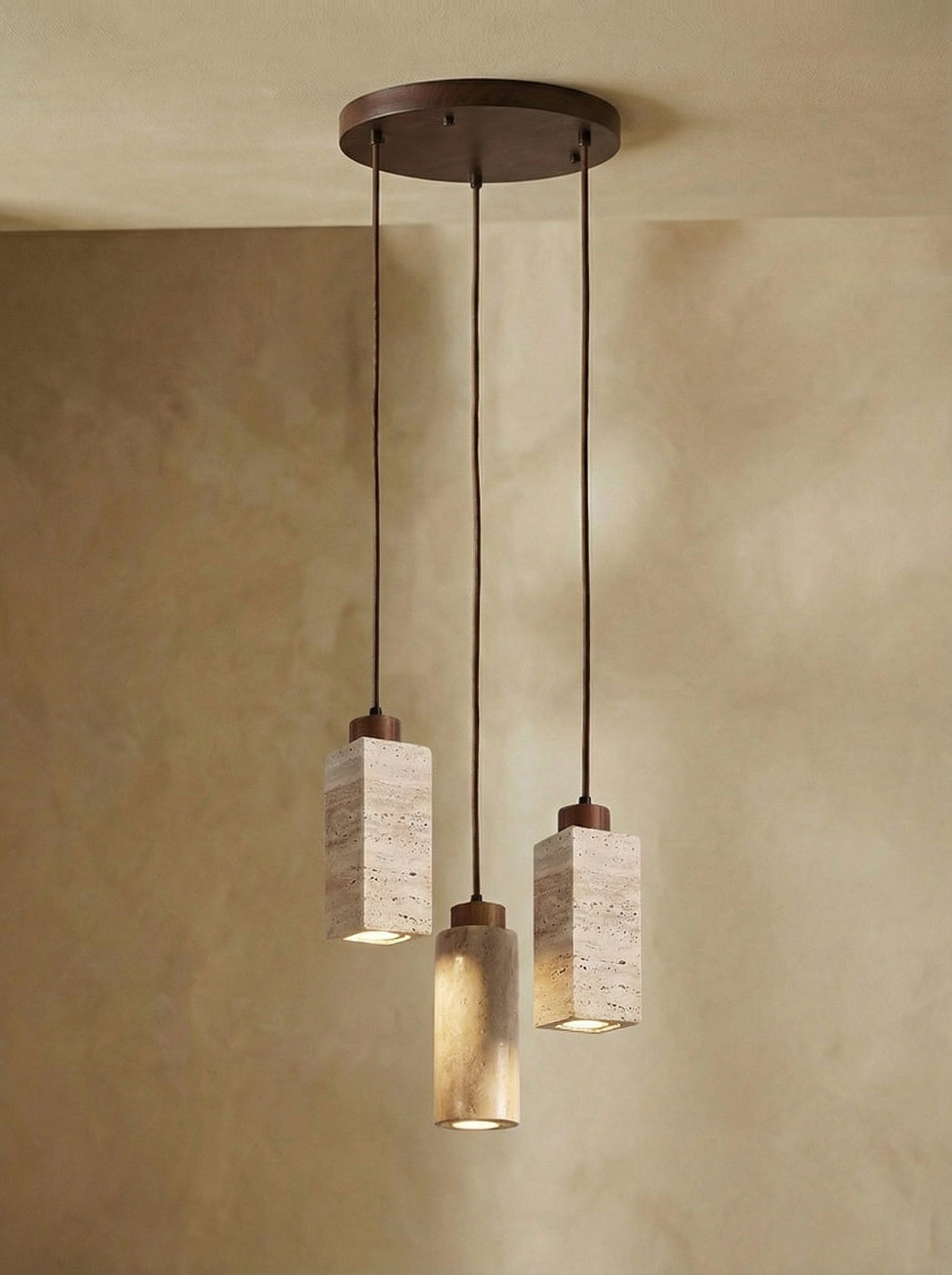Gerini | Travertine hanglamp 3-delig