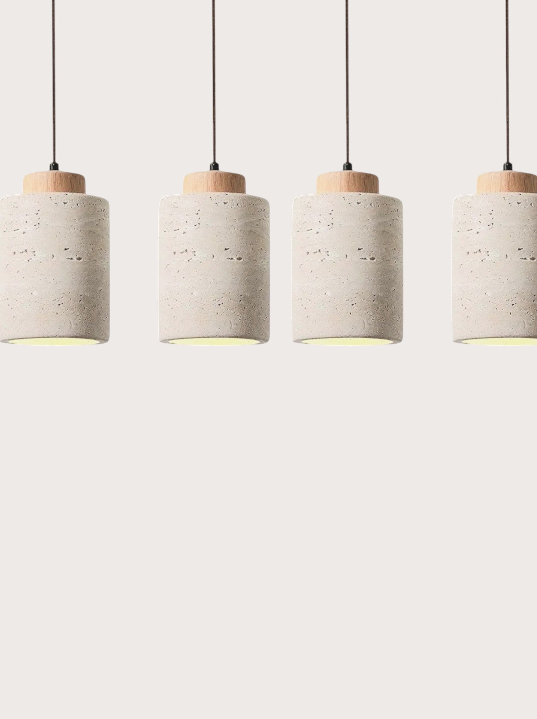 Mirella - Travertine eiken hanglamp set van 4
