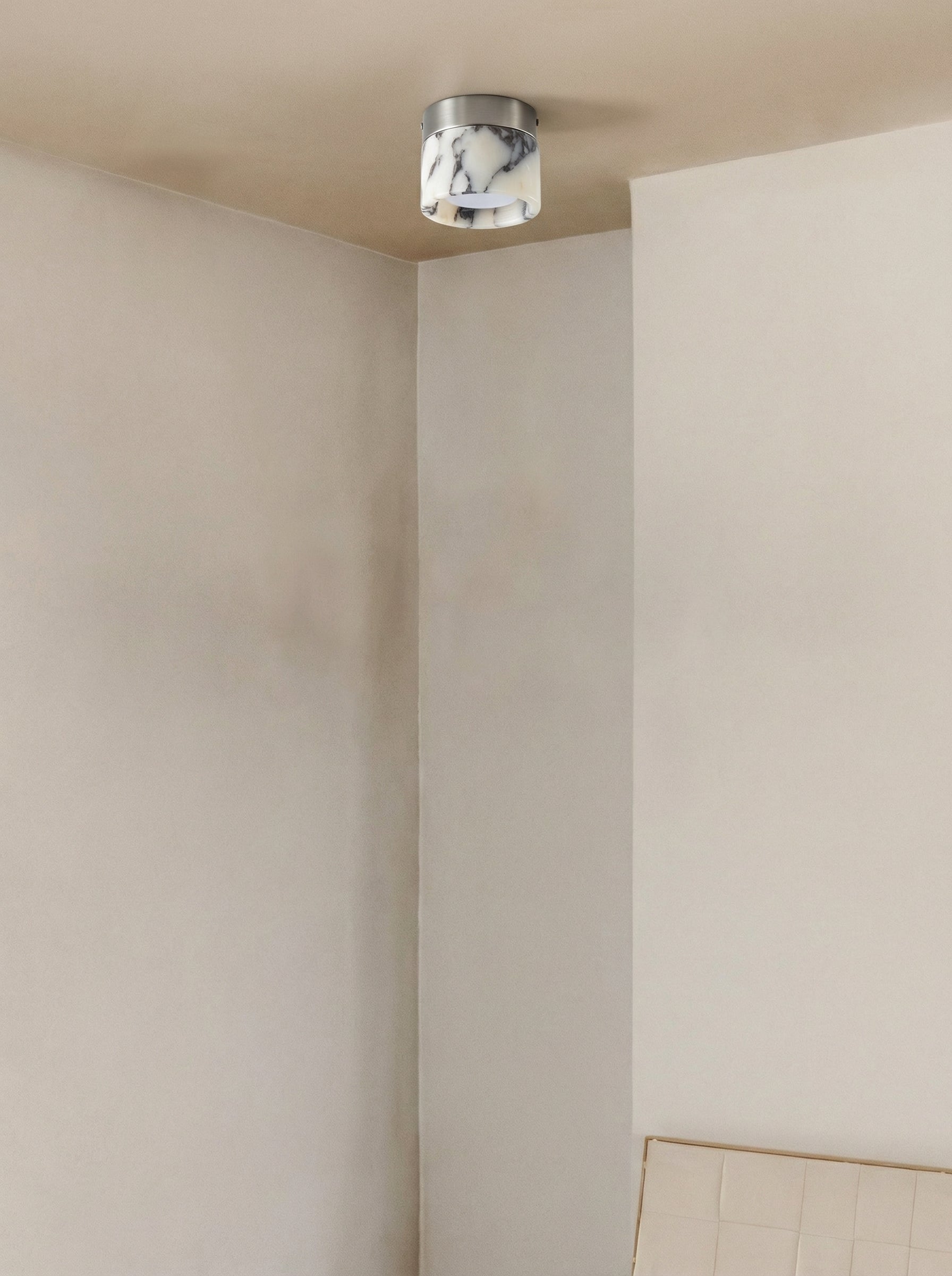 Mito | Calacatta stalen plafondlamp