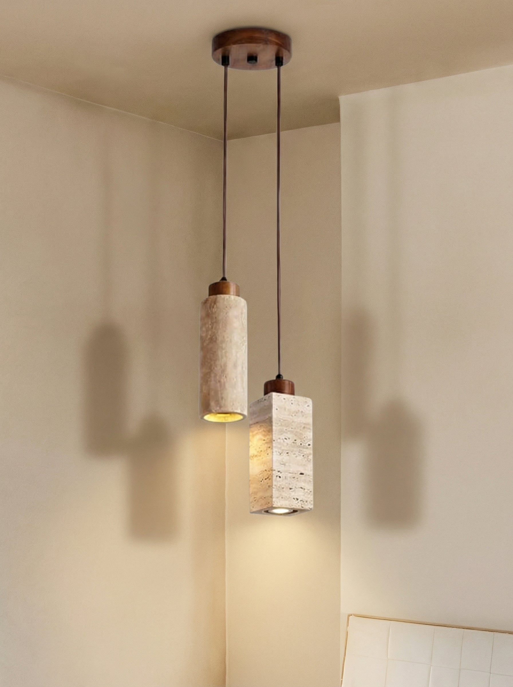 Gerini | Travertine hanglamp set