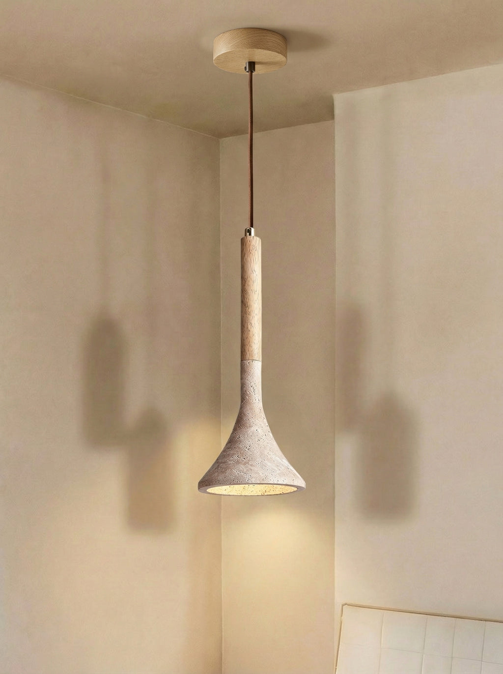 Moosi | Travertine eiken hanglamp