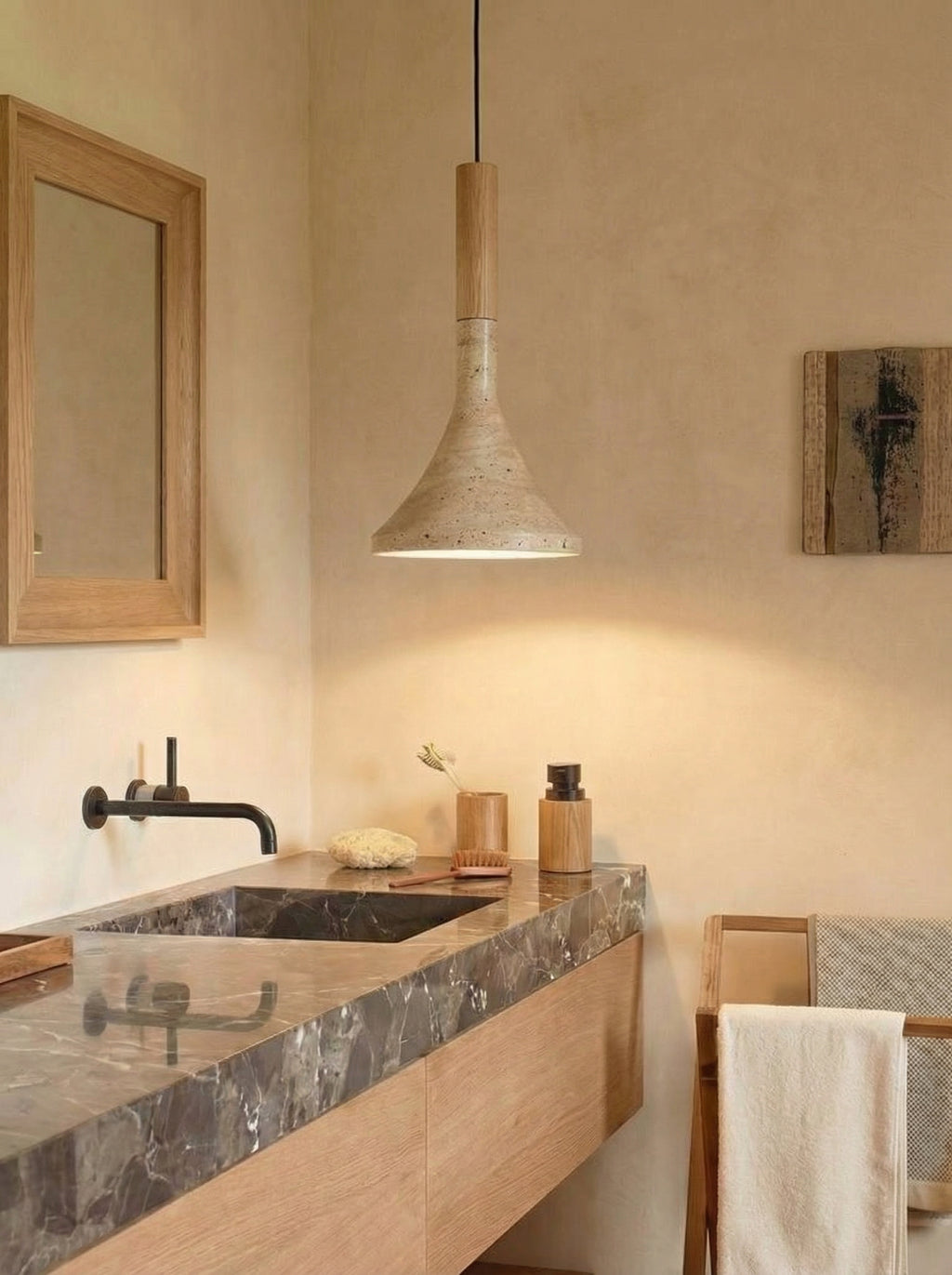 Moosi | Travertine eiken hanglamp