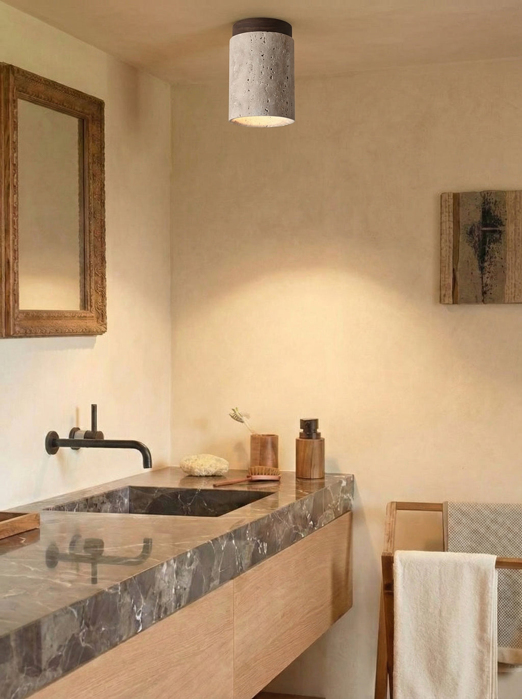 Mito | Travertine plafondlamp