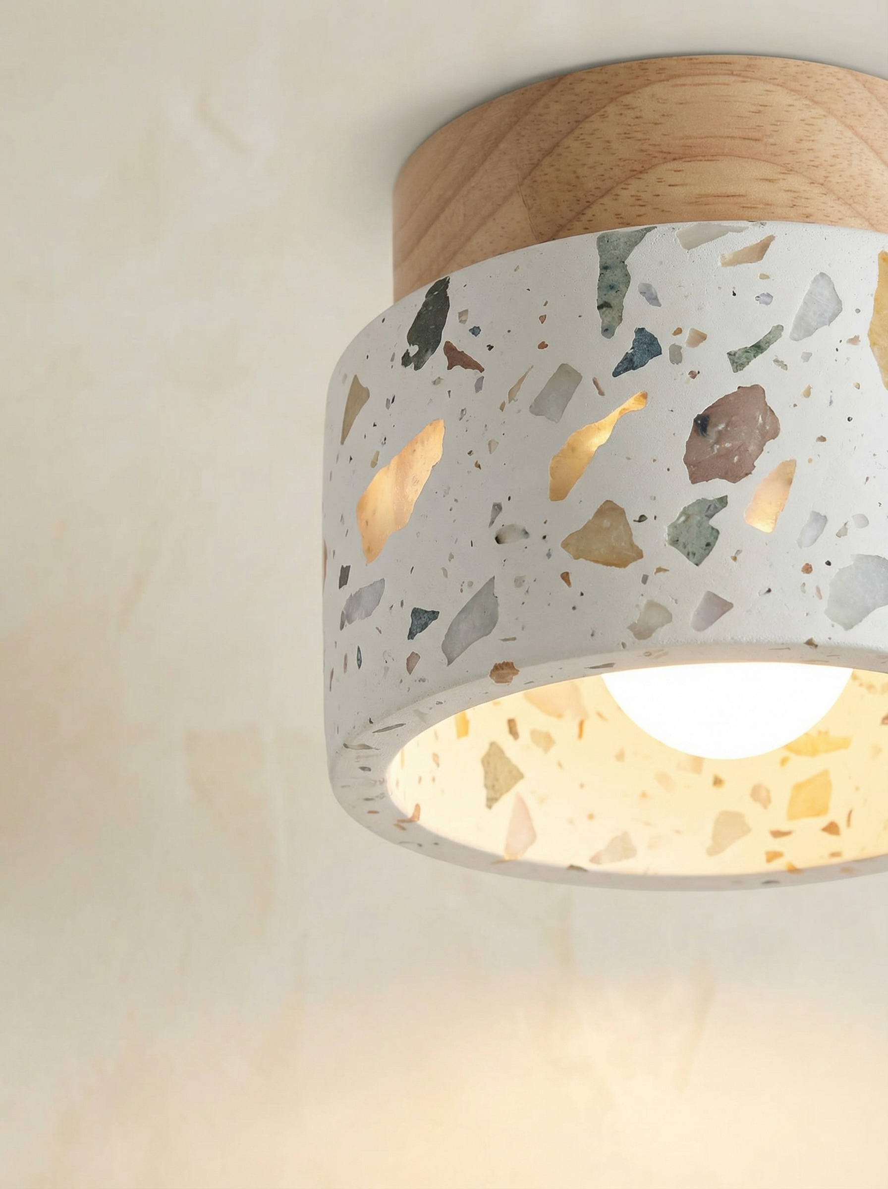 Mito | terrazzo eiken plafondlamp