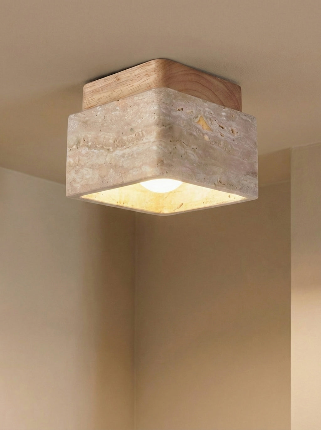 Mito | Travertine ceiling lamp