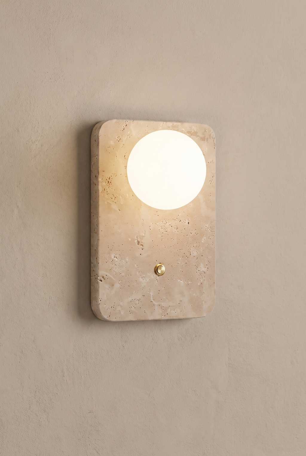 Gine | Travertine wandlamp vierhoekig