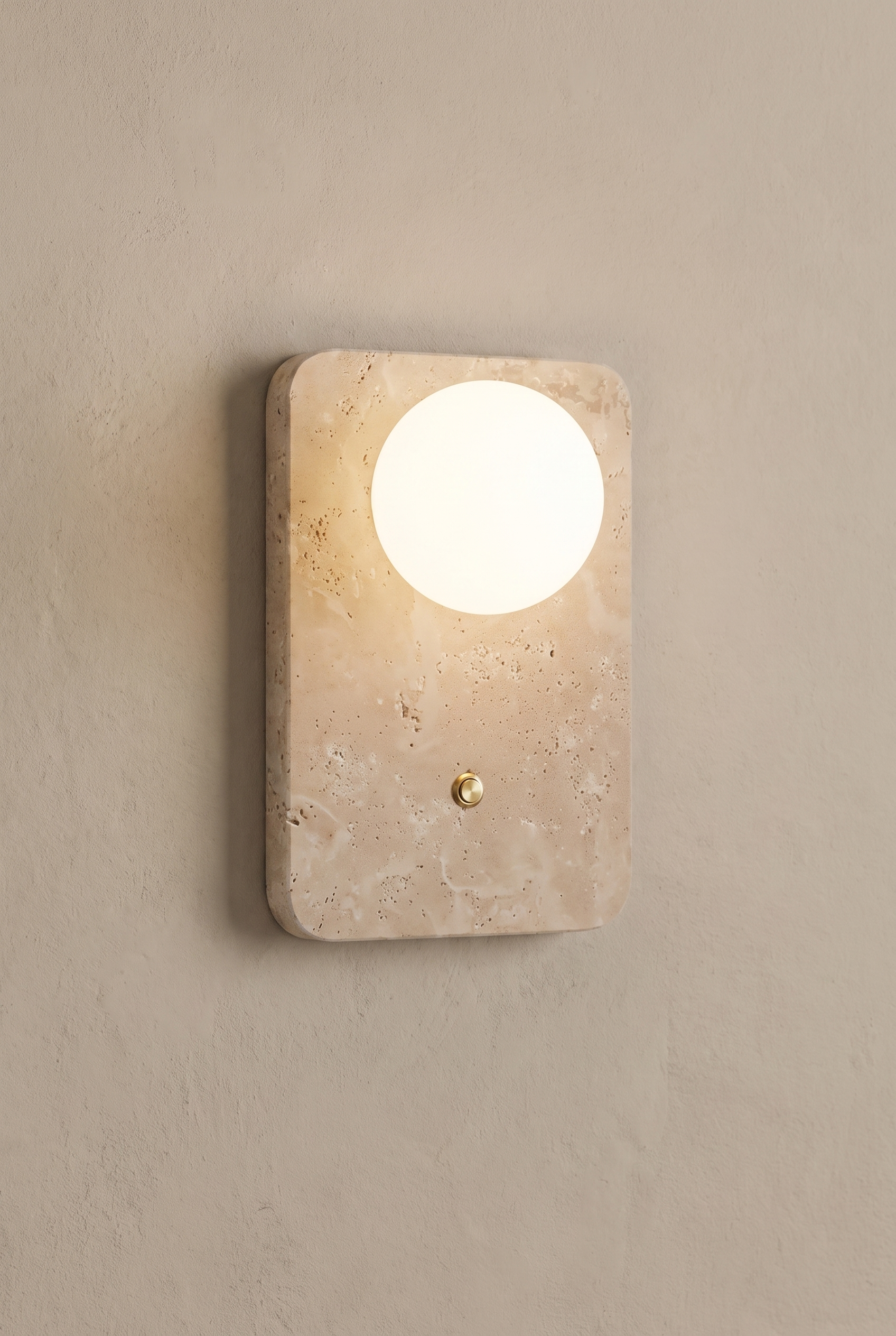 Gine | Travertine wandlamp vierhoekig