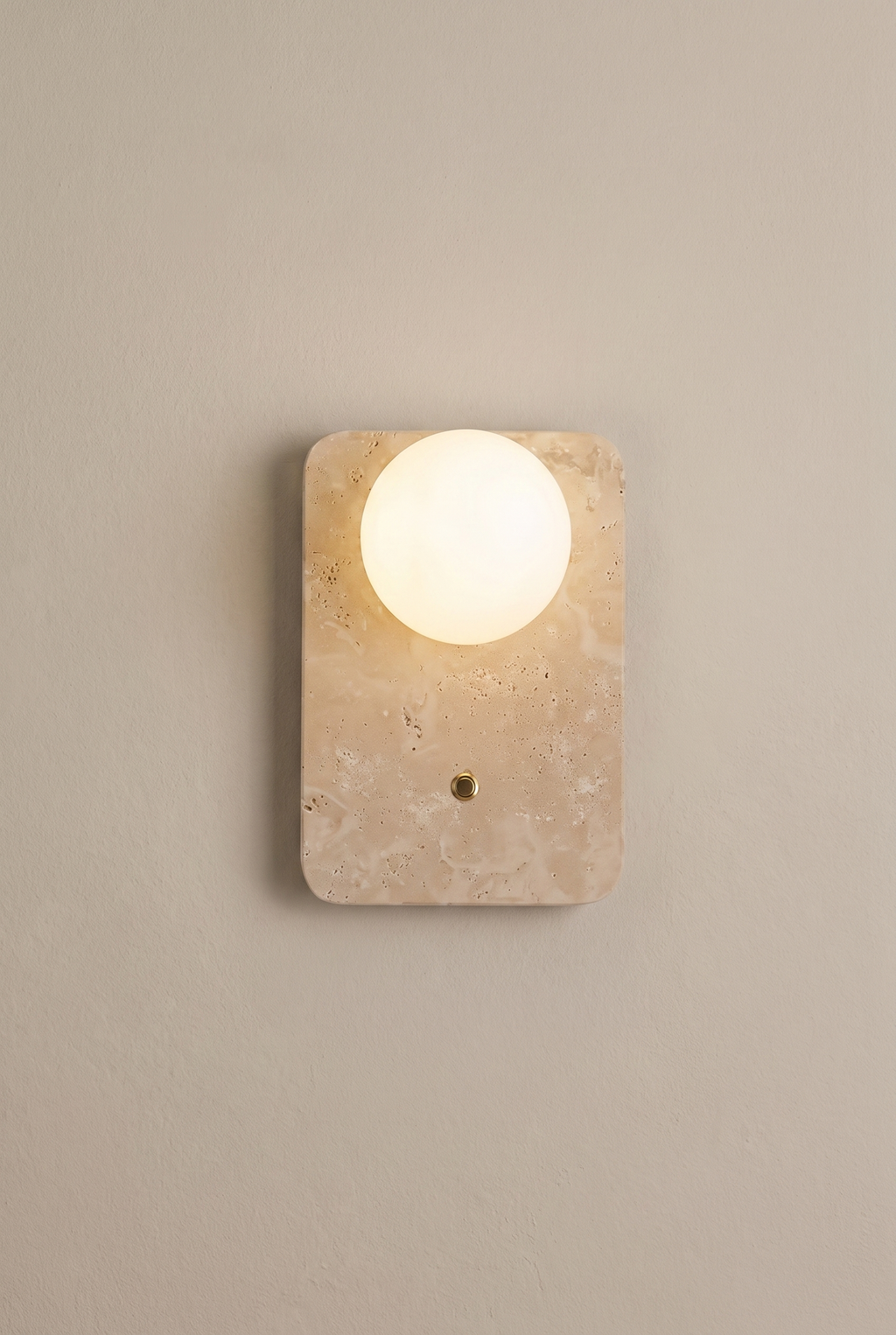 Gine | Travertine wandlamp vierhoekig