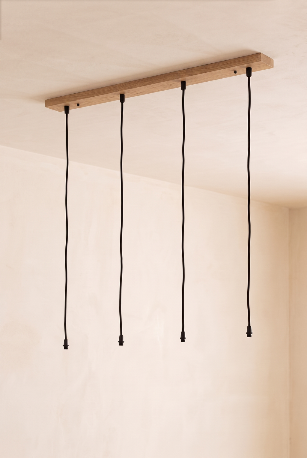 Stijlvolle Houten Plafondplaat (2-lichts) – Creëer je eigen unieke hanglamp