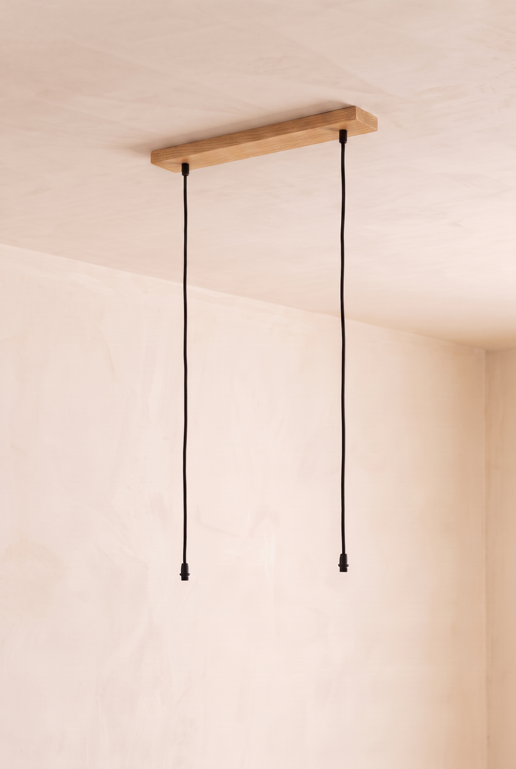 Stijlvolle Houten Plafondplaat (2-lichts) – Creëer je eigen unieke hanglamp