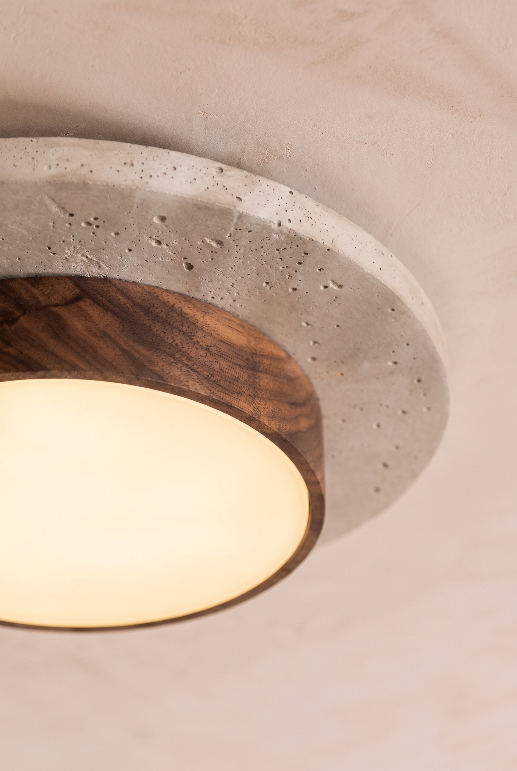 Soraia | Ronde Travertine plafondlamp Noten