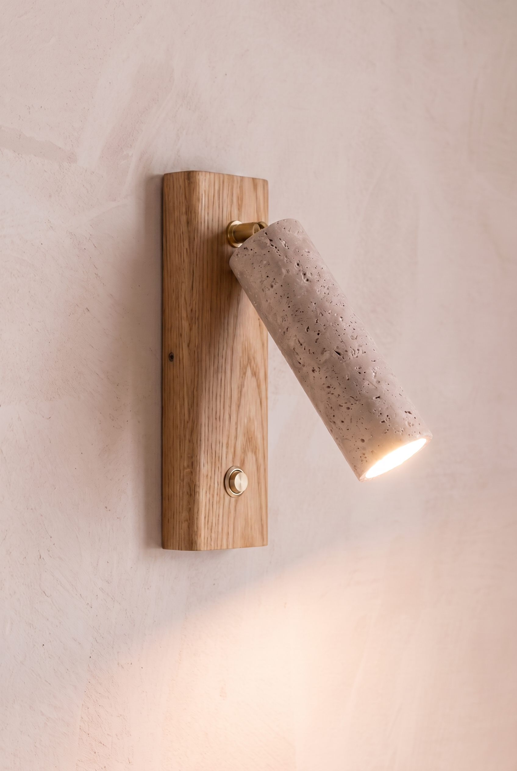 Valen | Wandlamp Travertine en eiken