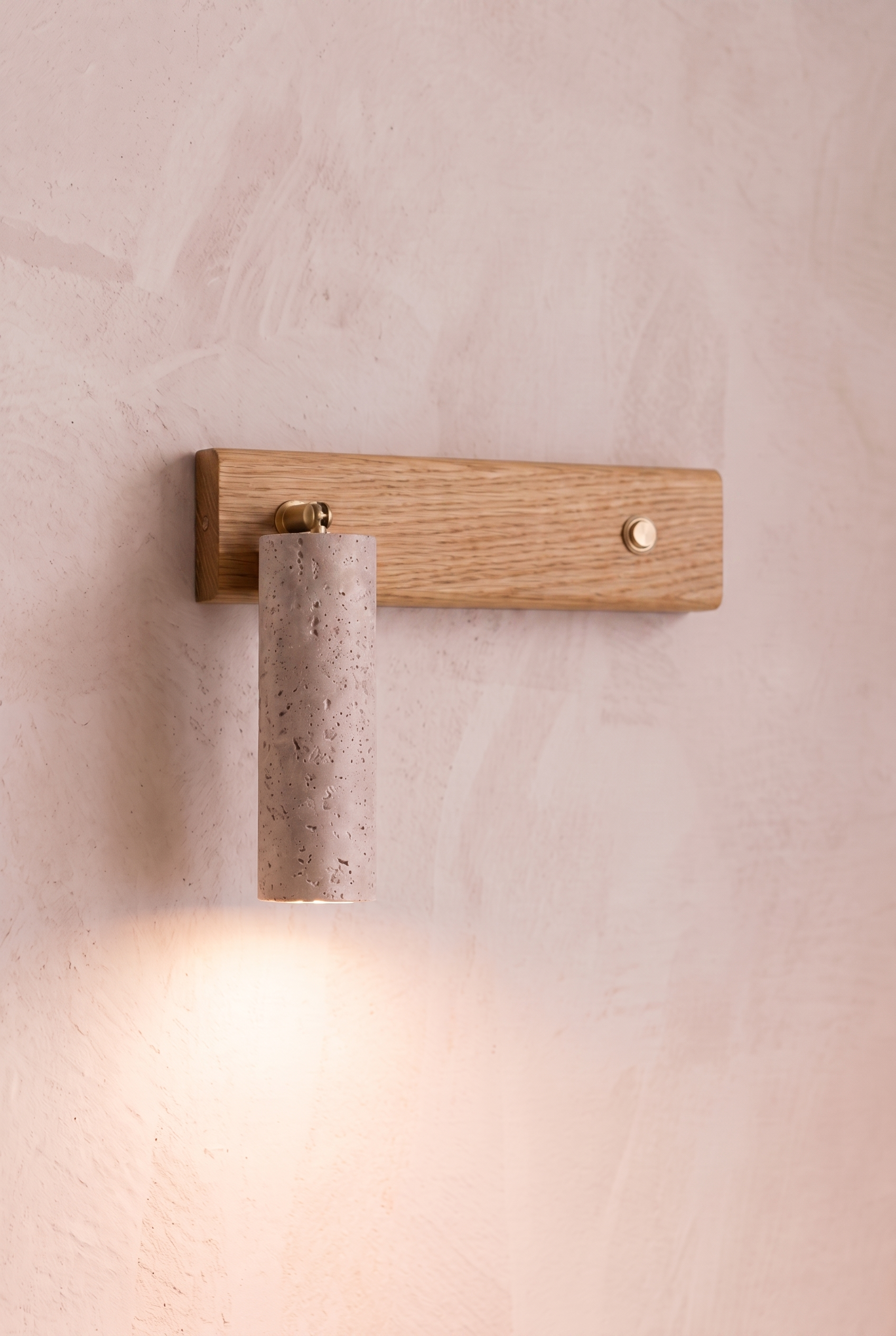 Valen | Wandlamp Travertine en eiken