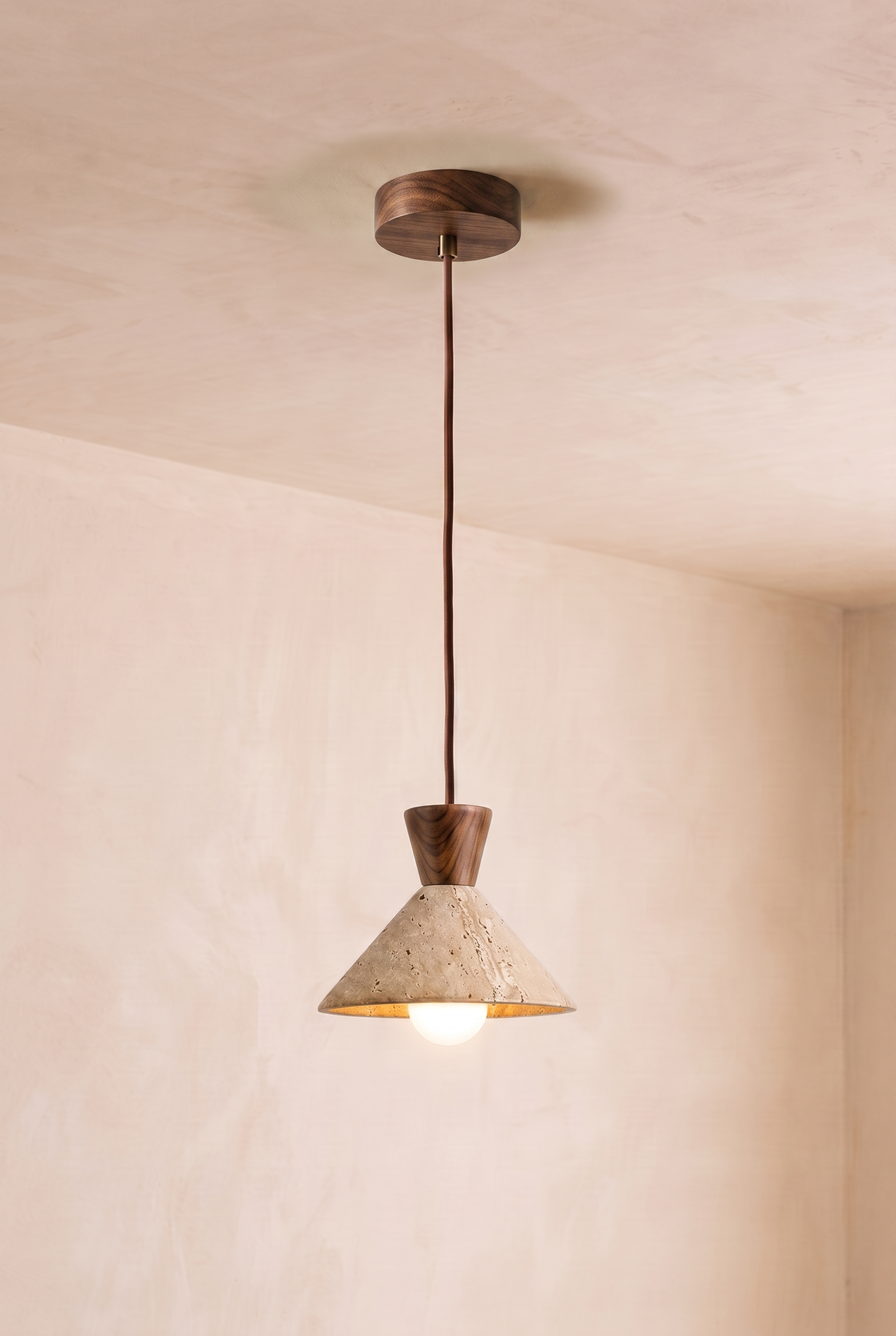 Komorebi | Hanglamp Travertine en noten