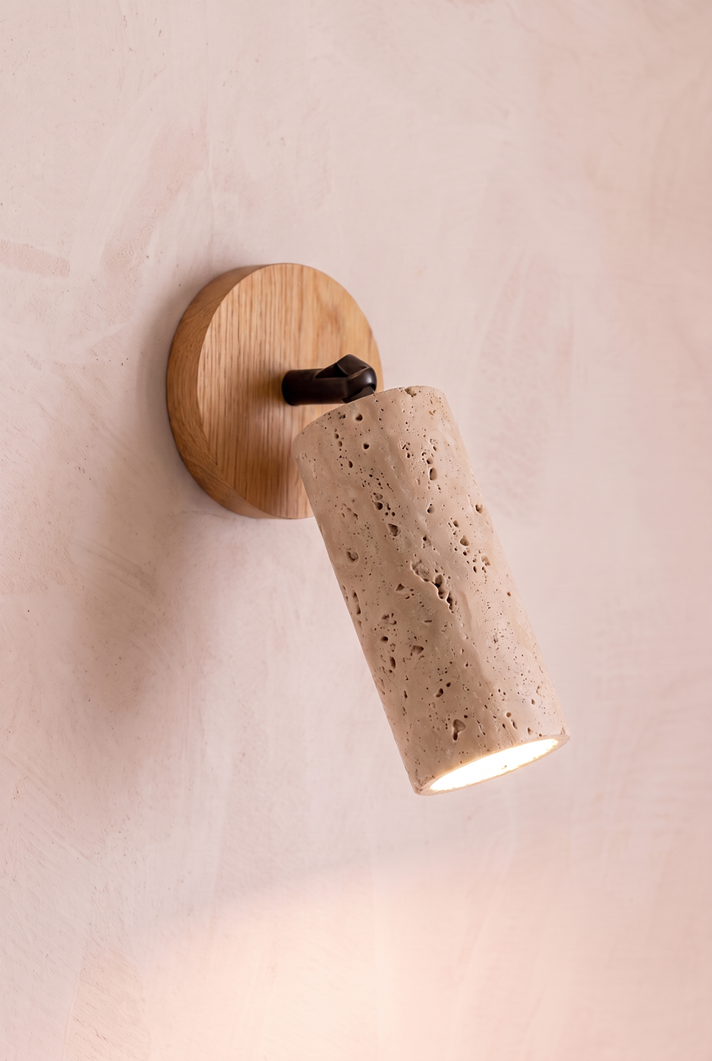 Mane | Wandlamp Travertine en eiken