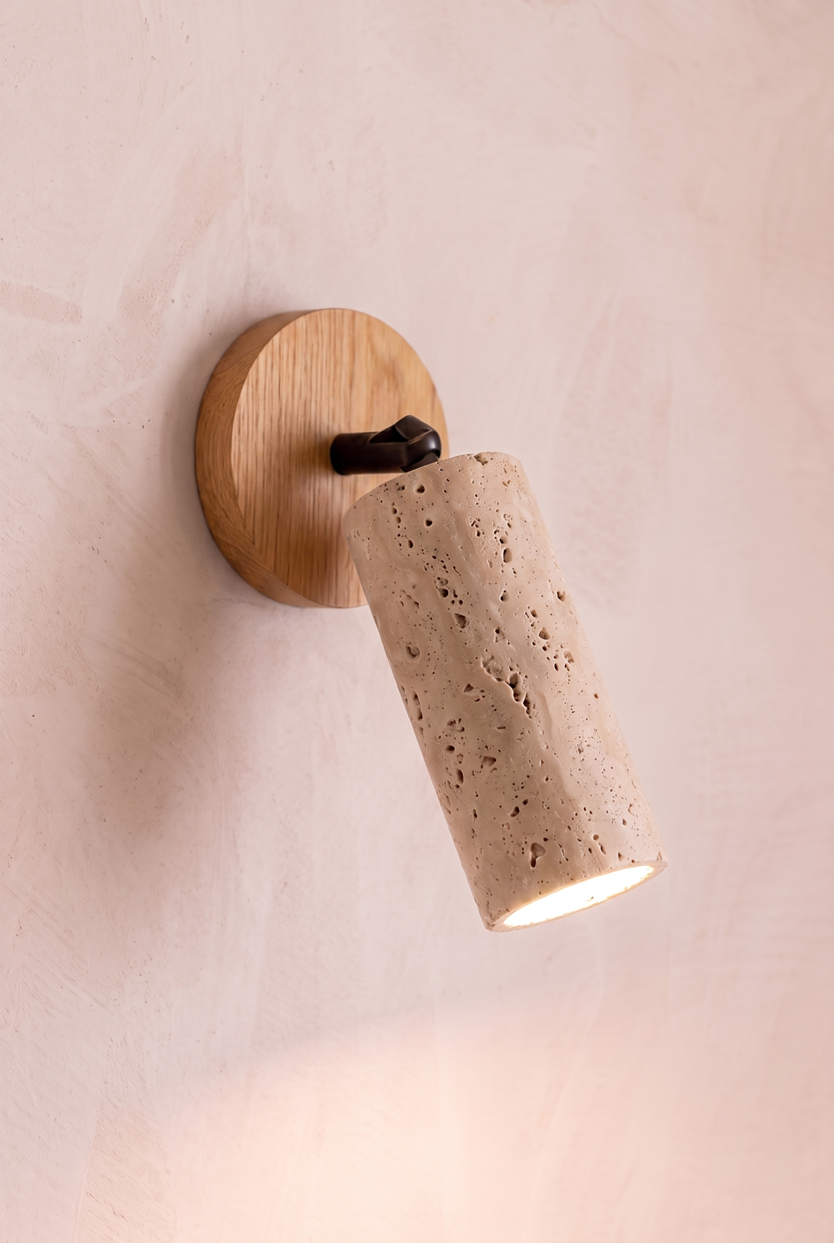 Mane | Wandlamp Travertine en eiken