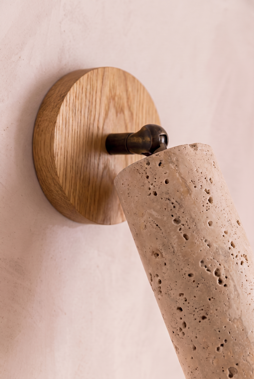 Mane | Wandlamp Travertine en eiken