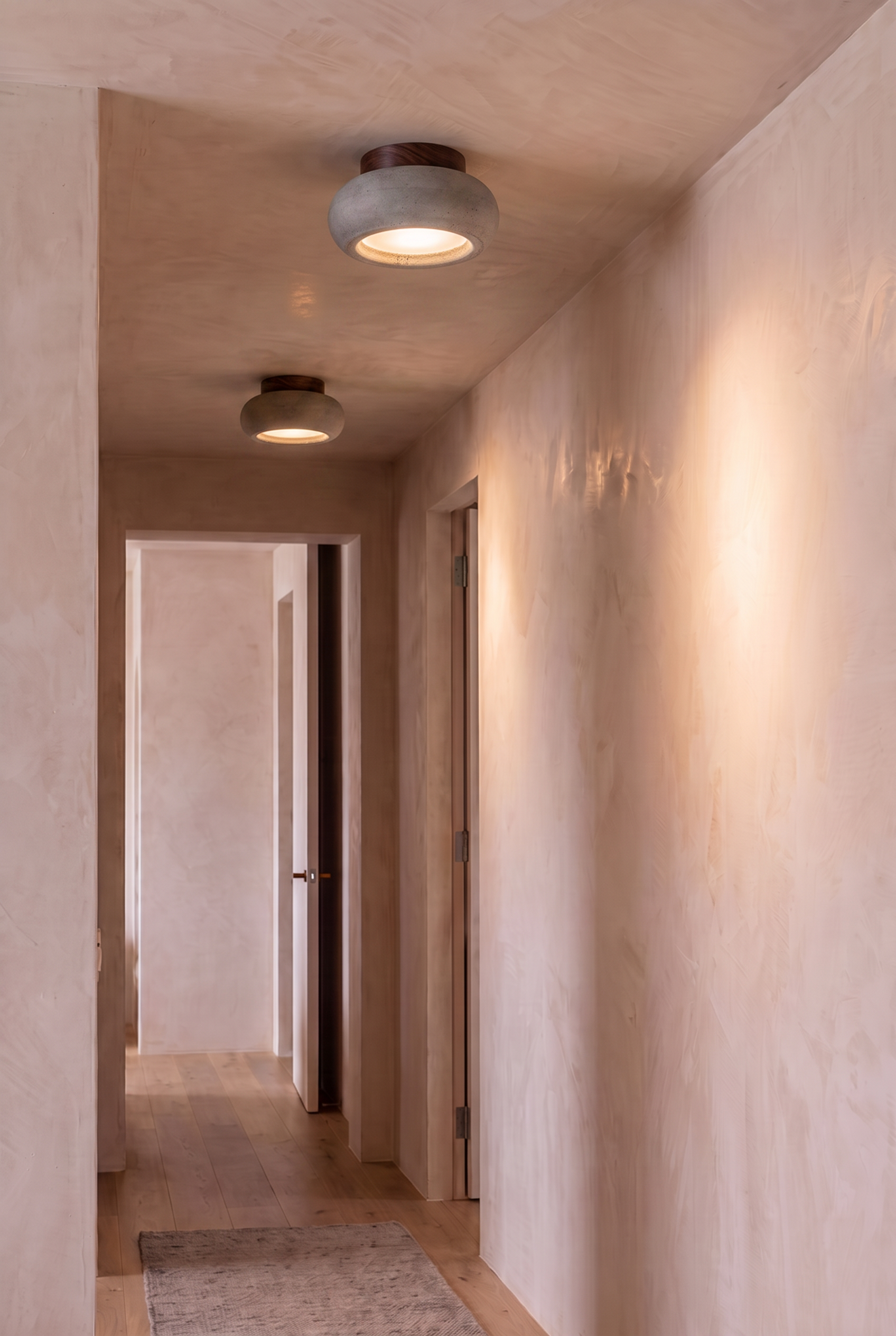 Mito | Ronde Travertine plafondlamp noten