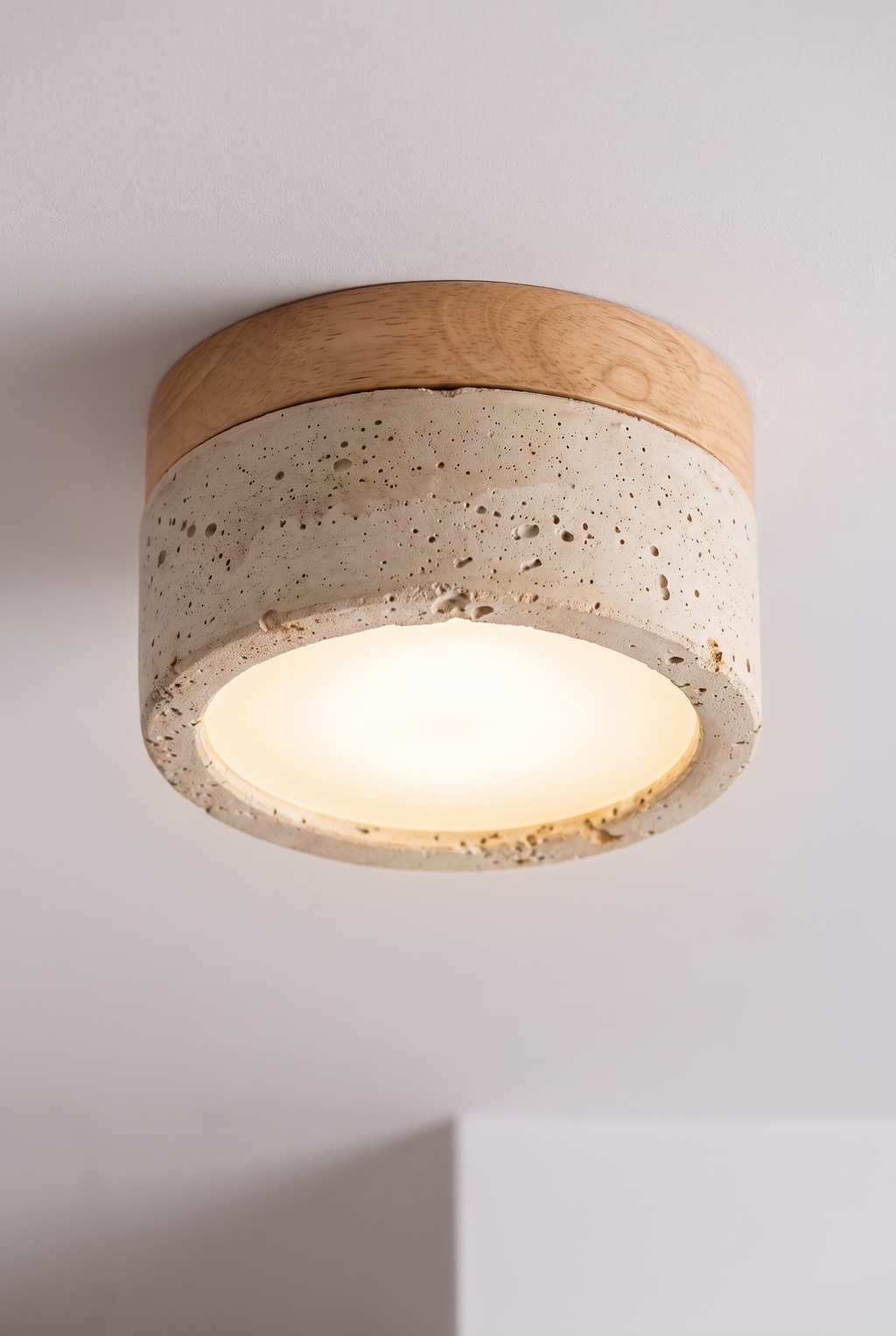 Mizo | Travertine eiken plafondlamp