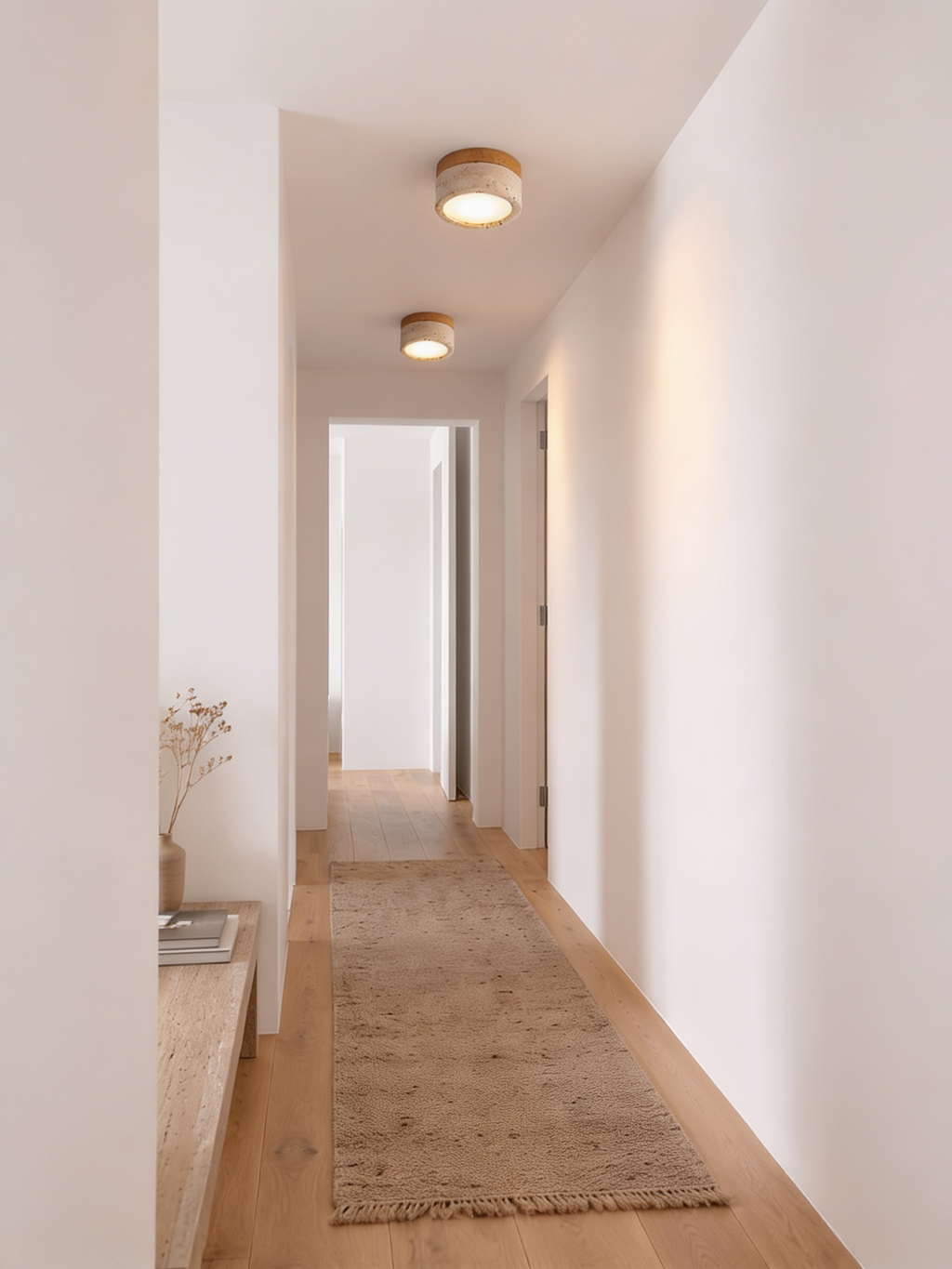 Mizo | Travertine eiken plafondlamp