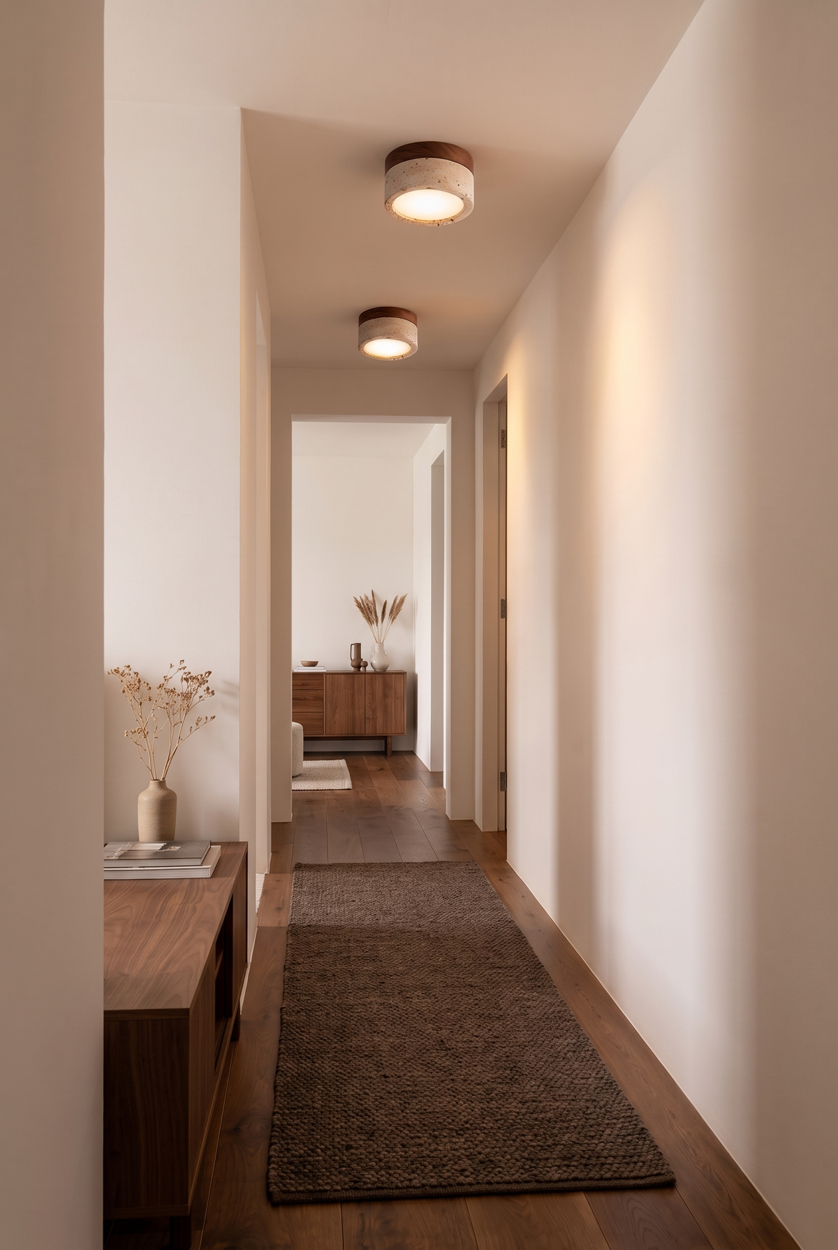 Mizo | Travertine noten plafondlamp