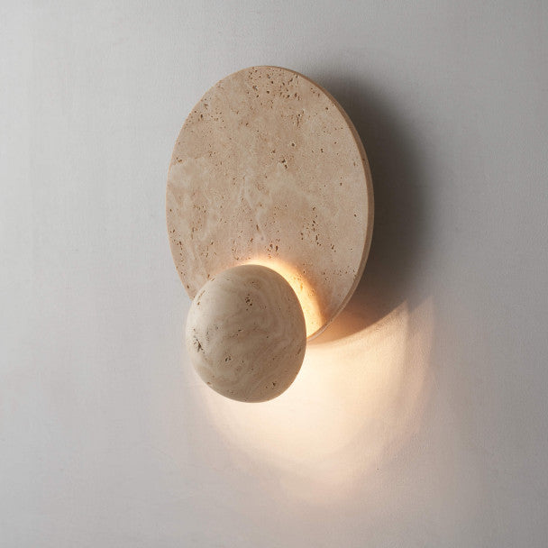 Anua | Travertine ronde wandlamp